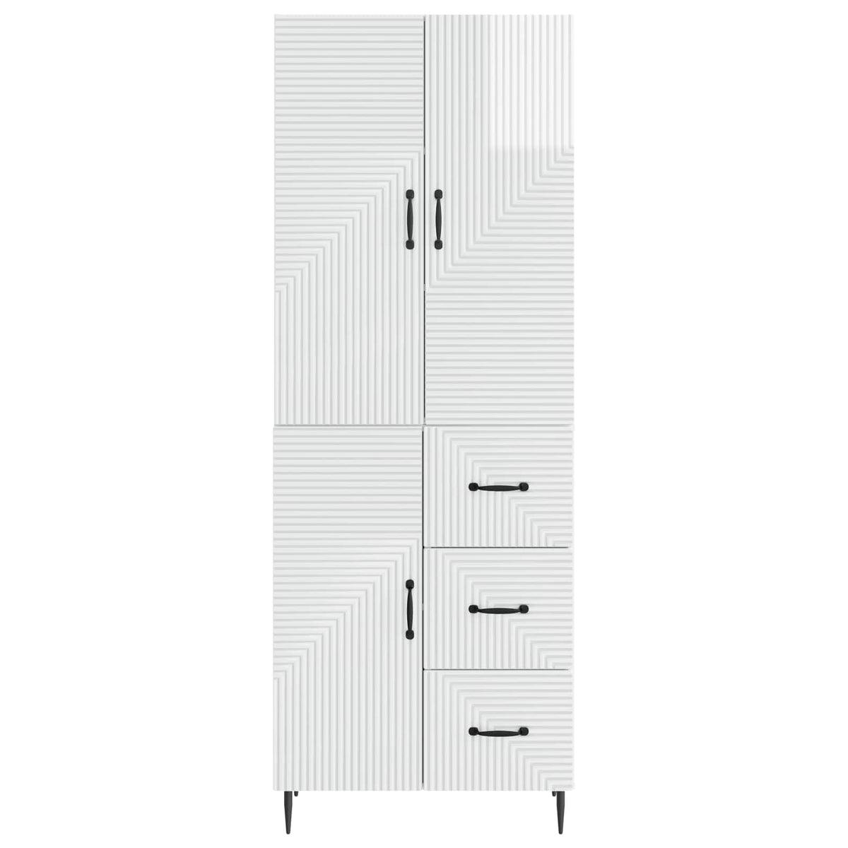 Set ormara 2 pcs Bijela visokog sjaja 66 x 34,5 x 89,5 cm