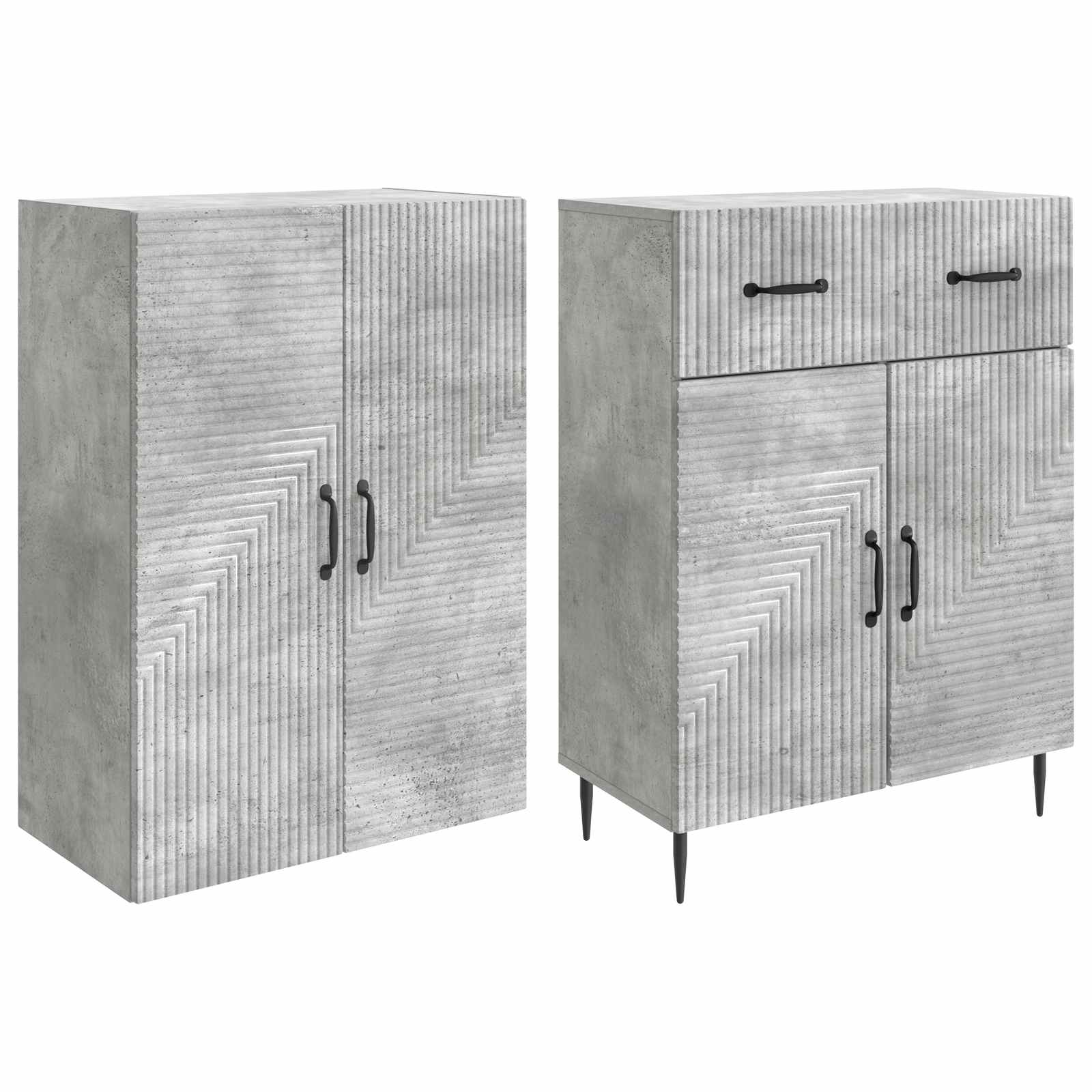 Set ormara 2 pcs Betonska siva 66 x 34,5 x 89,5 cm
