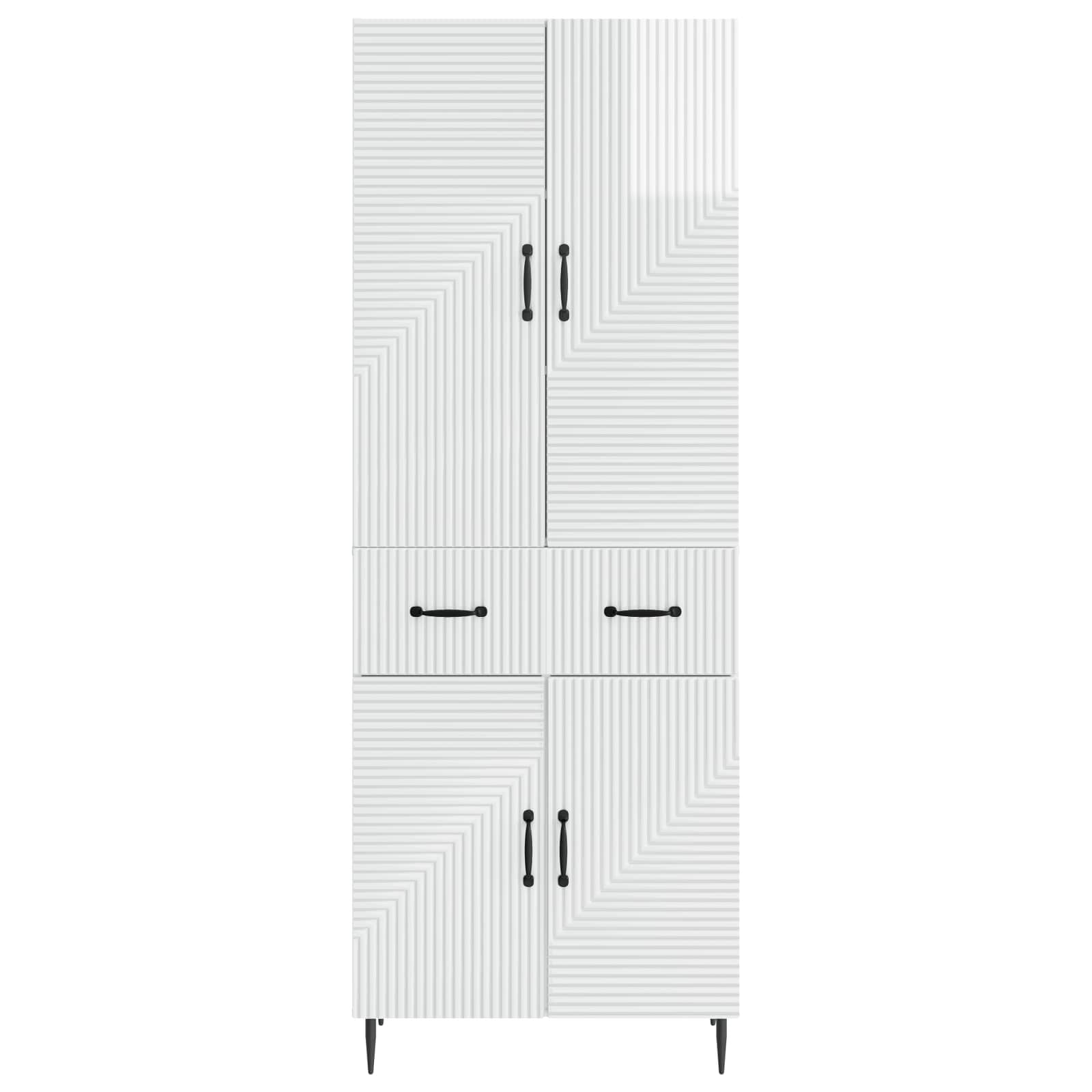Set ormara 2 pcs Bijela visokog sjaja 66 x 34,5 x 89,5 cm