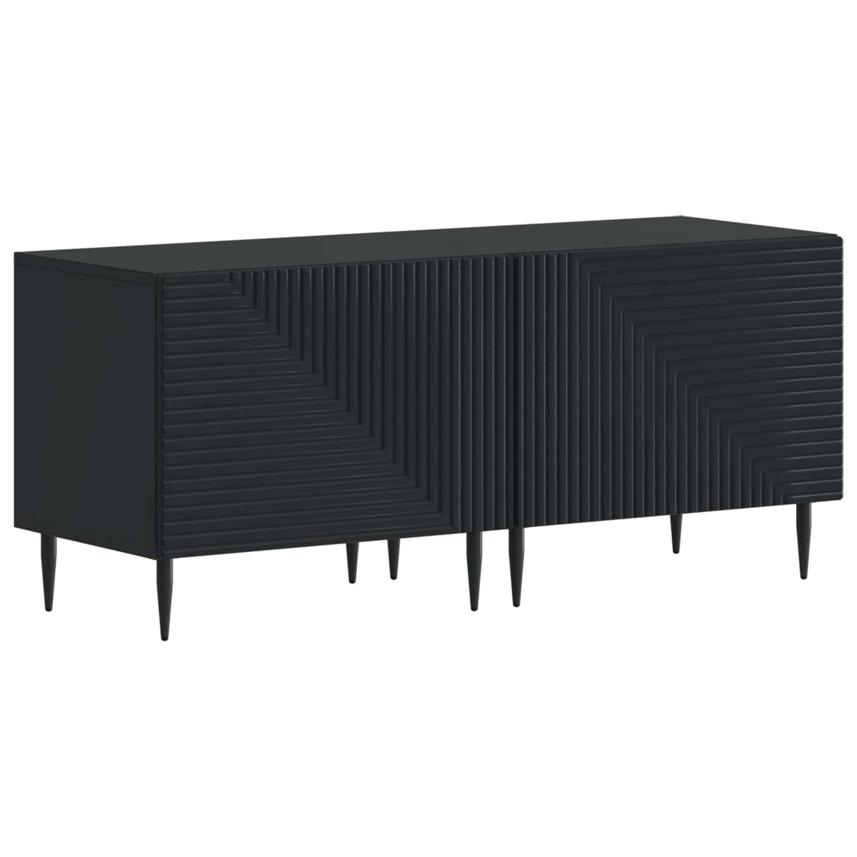 3-dijelni LED TV kabinet Crna Konstruirano drvo