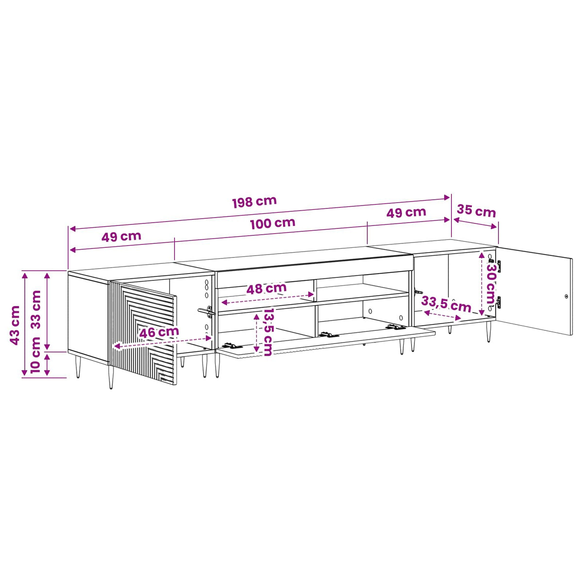3-dijelni LED TV kabinet Hrast artisan Konstruirano drvo