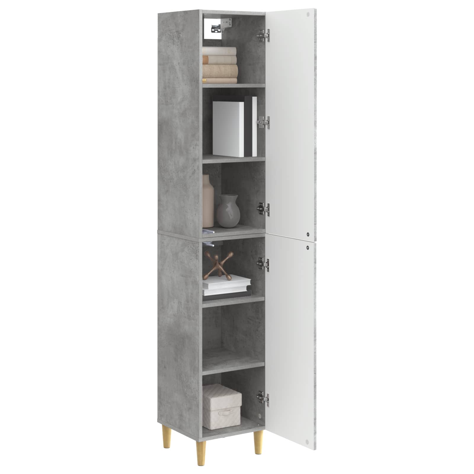 Set ormara 2 pcs Betonska siva Konstruirano drvo