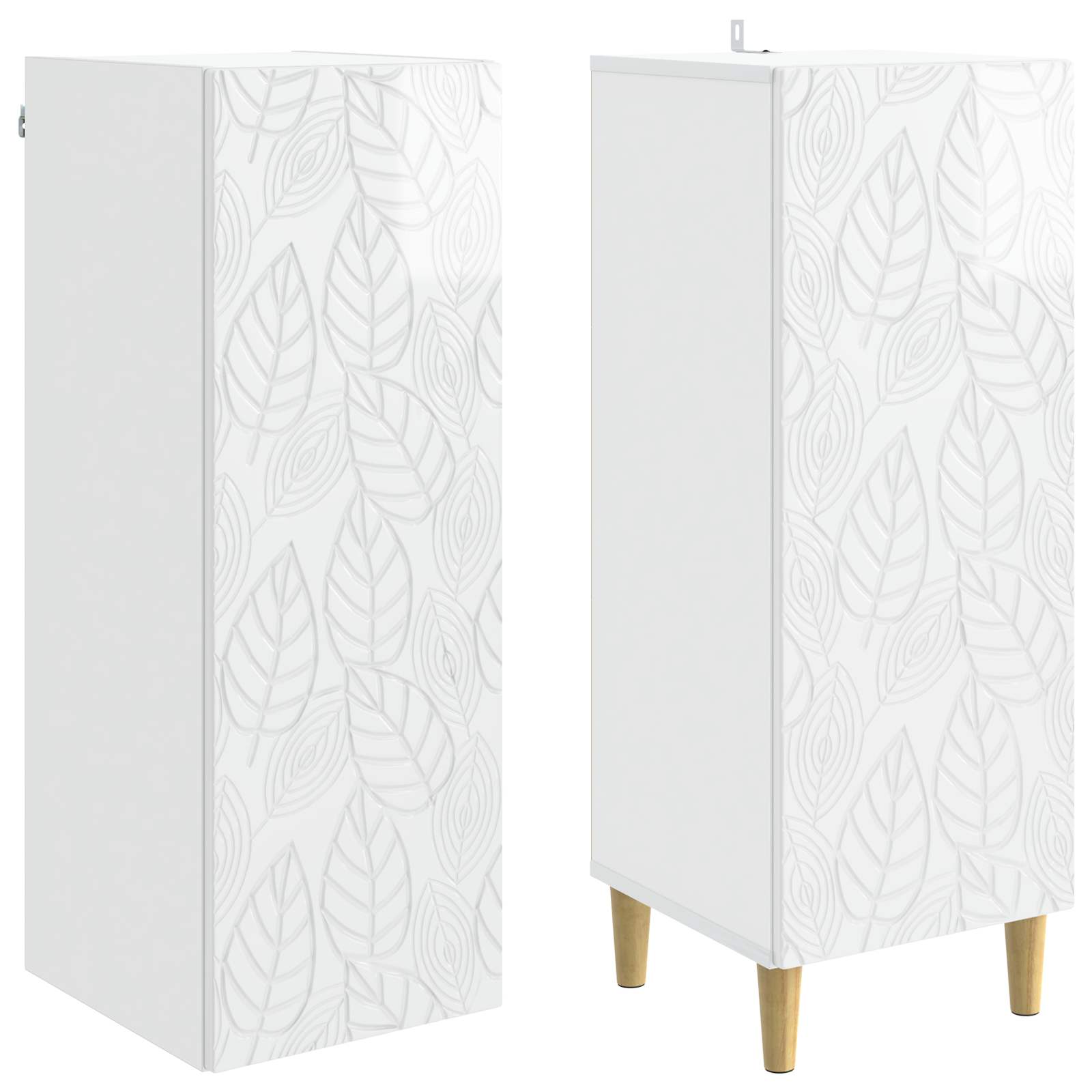 Set ormara 2 pcs Bijela visokog sjaja Konstruirano drvo