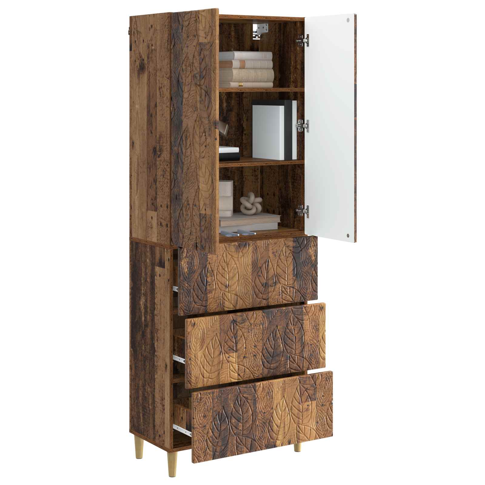 Set ormara 2 pcs Staro drvo 66 x 34,5 x 90 cm Konstruirano drvo