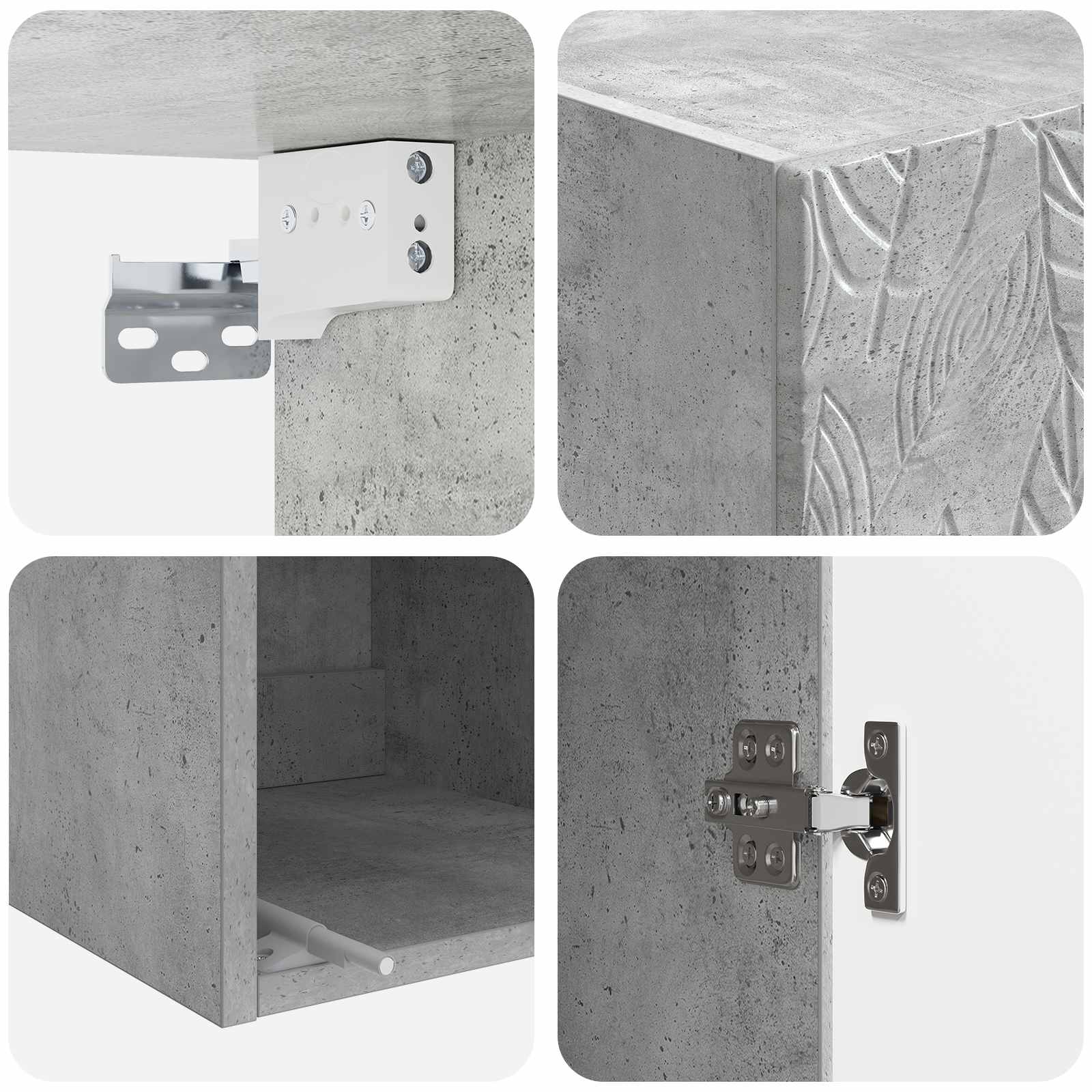 Set ormara 2 pcs Betonska siva 33 x 34,5 x 90 cm