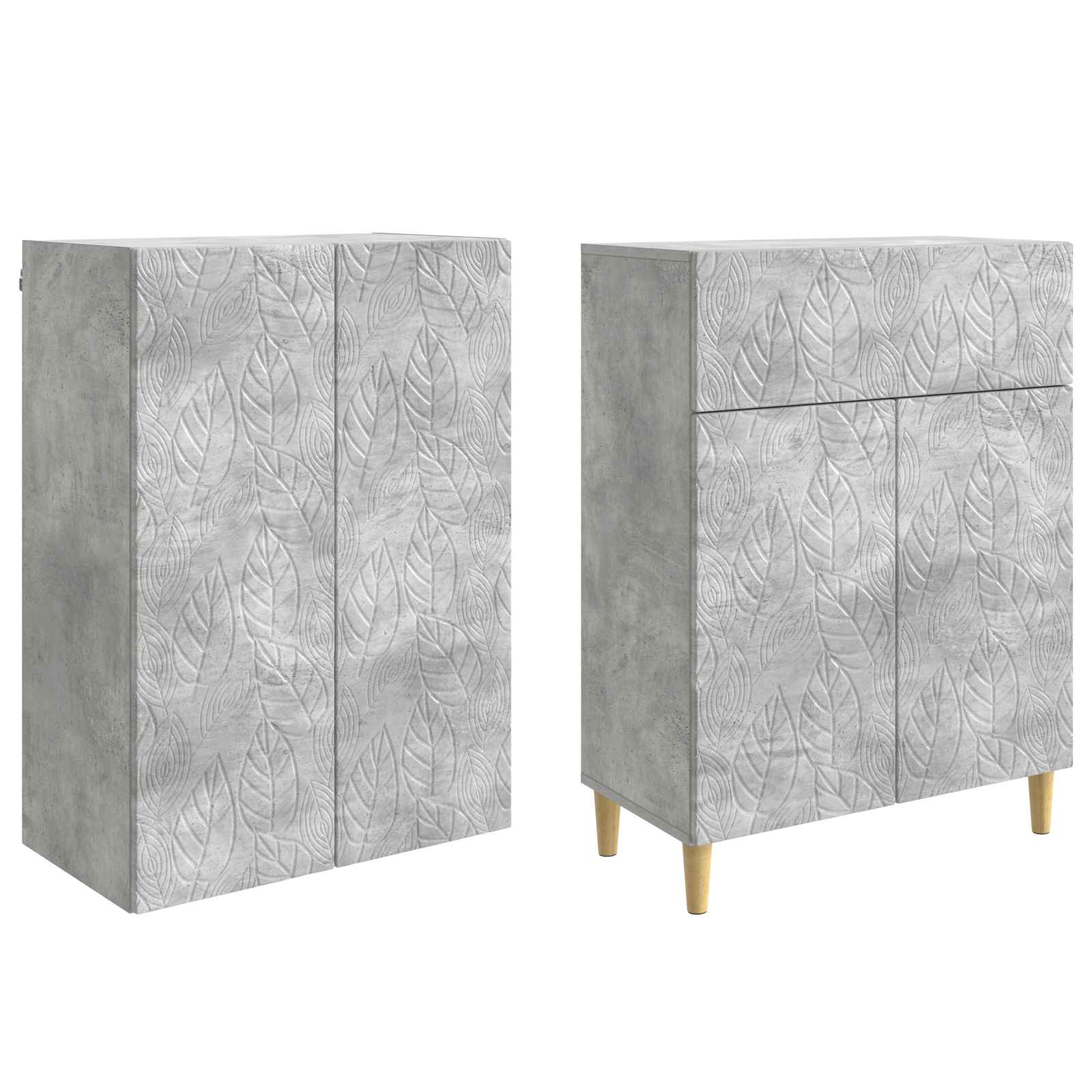 Set ormara 2 pcs Betonska siva Konstruirano drvo
