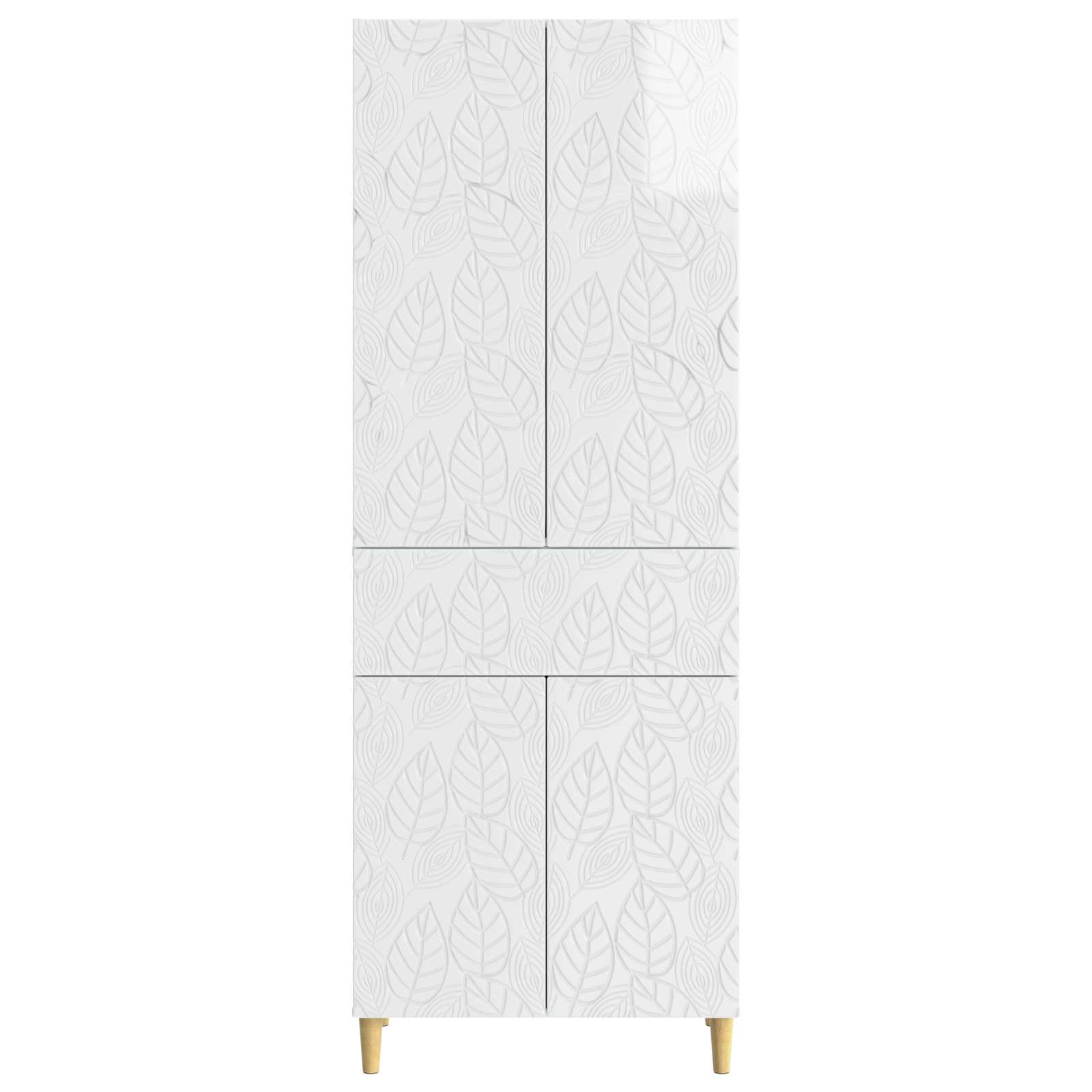 Set ormara 2 pcs Bijela visokog sjaja Konstruirano drvo
