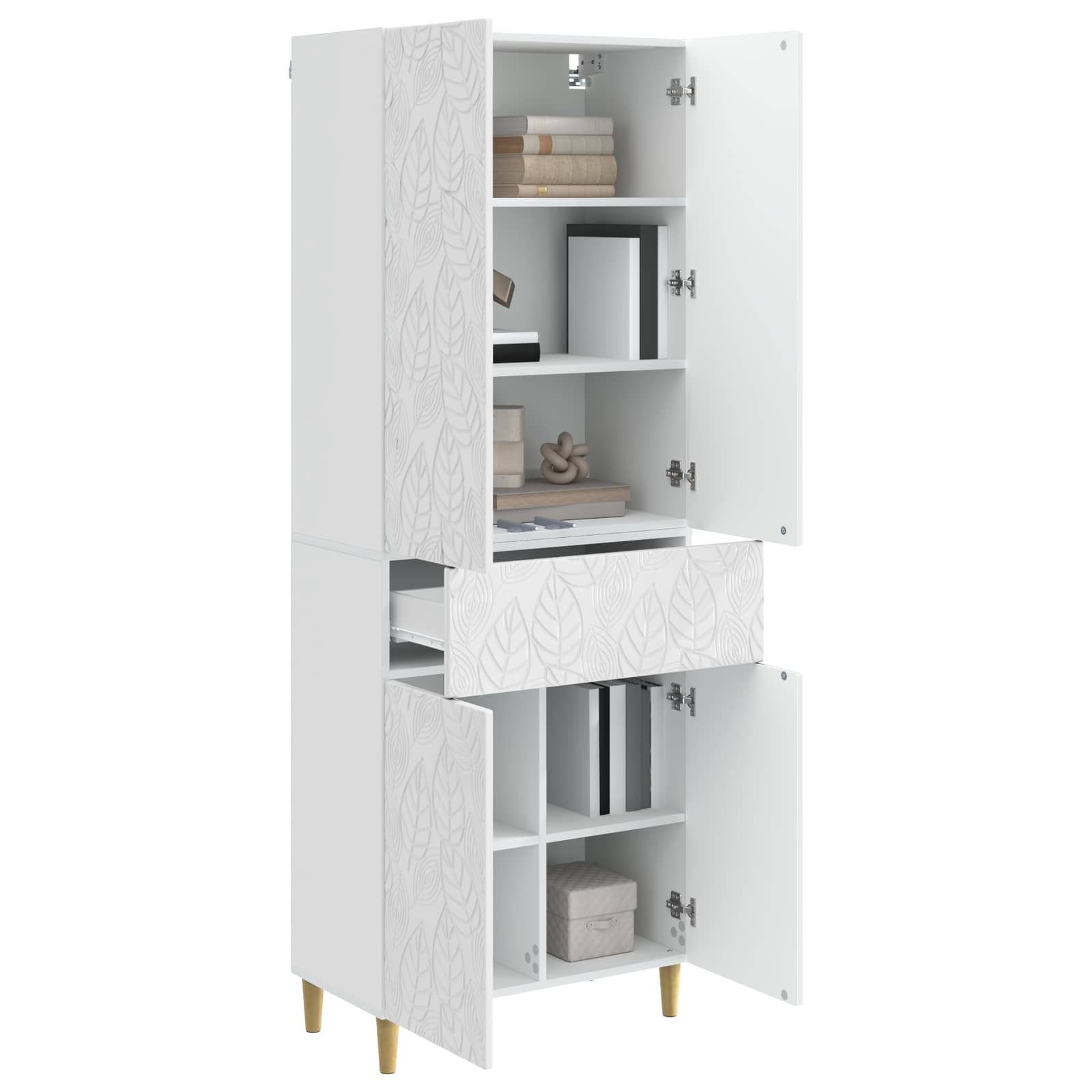 Set ormara 2 pcs Bijela visokog sjaja Konstruirano drvo
