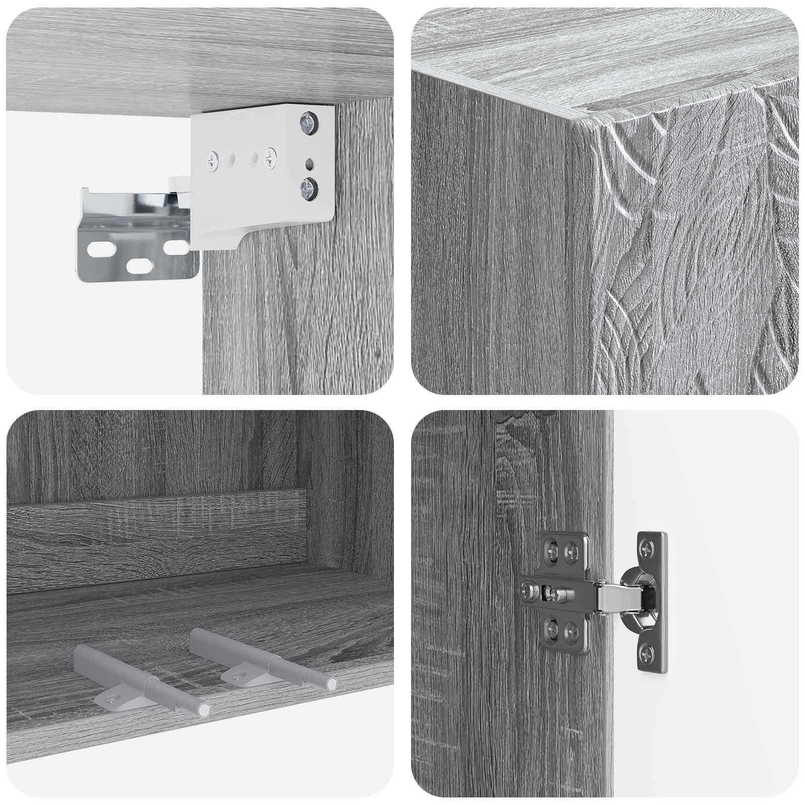 Set ormara 2 pcs Siva Sonoma Konstruirano drvo