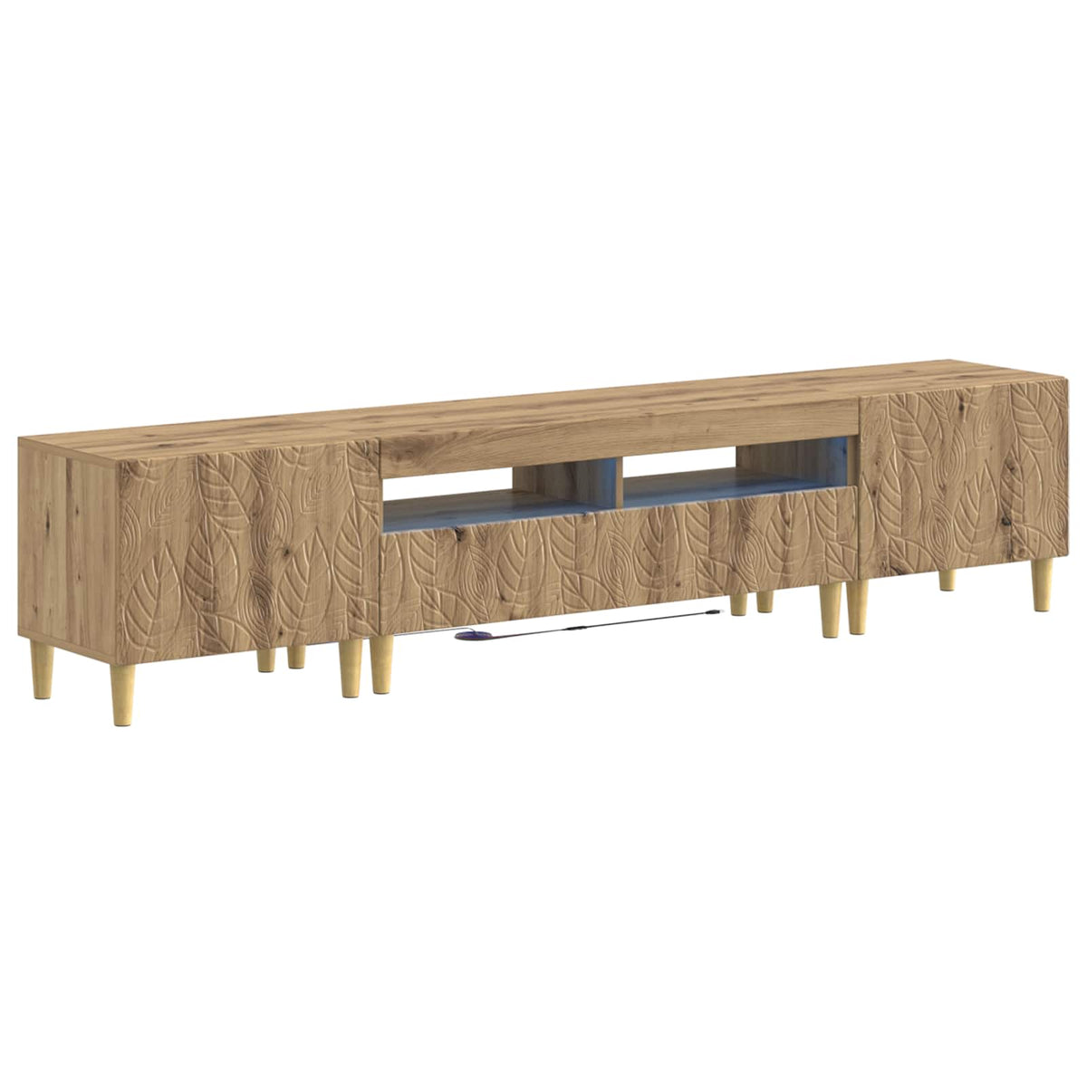 5-dijelni LED TV ormarić Hrast artisan Konstruirano drvo