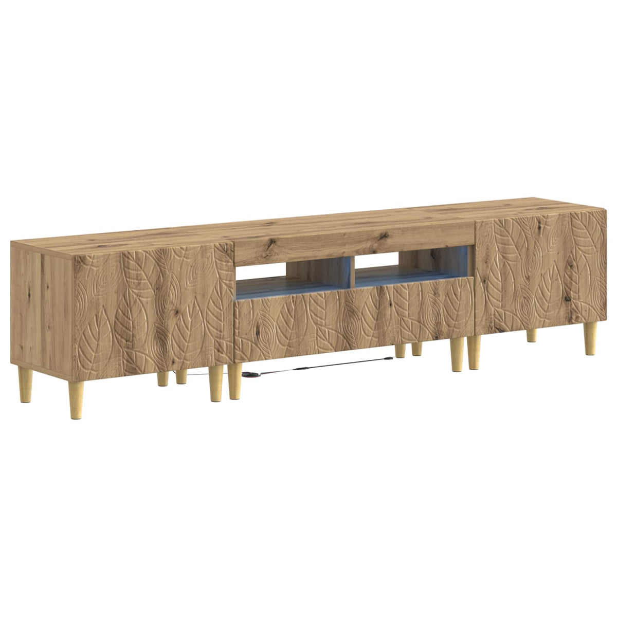 5-dijelni LED TV ormarić Hrast artisan Konstruirano drvo