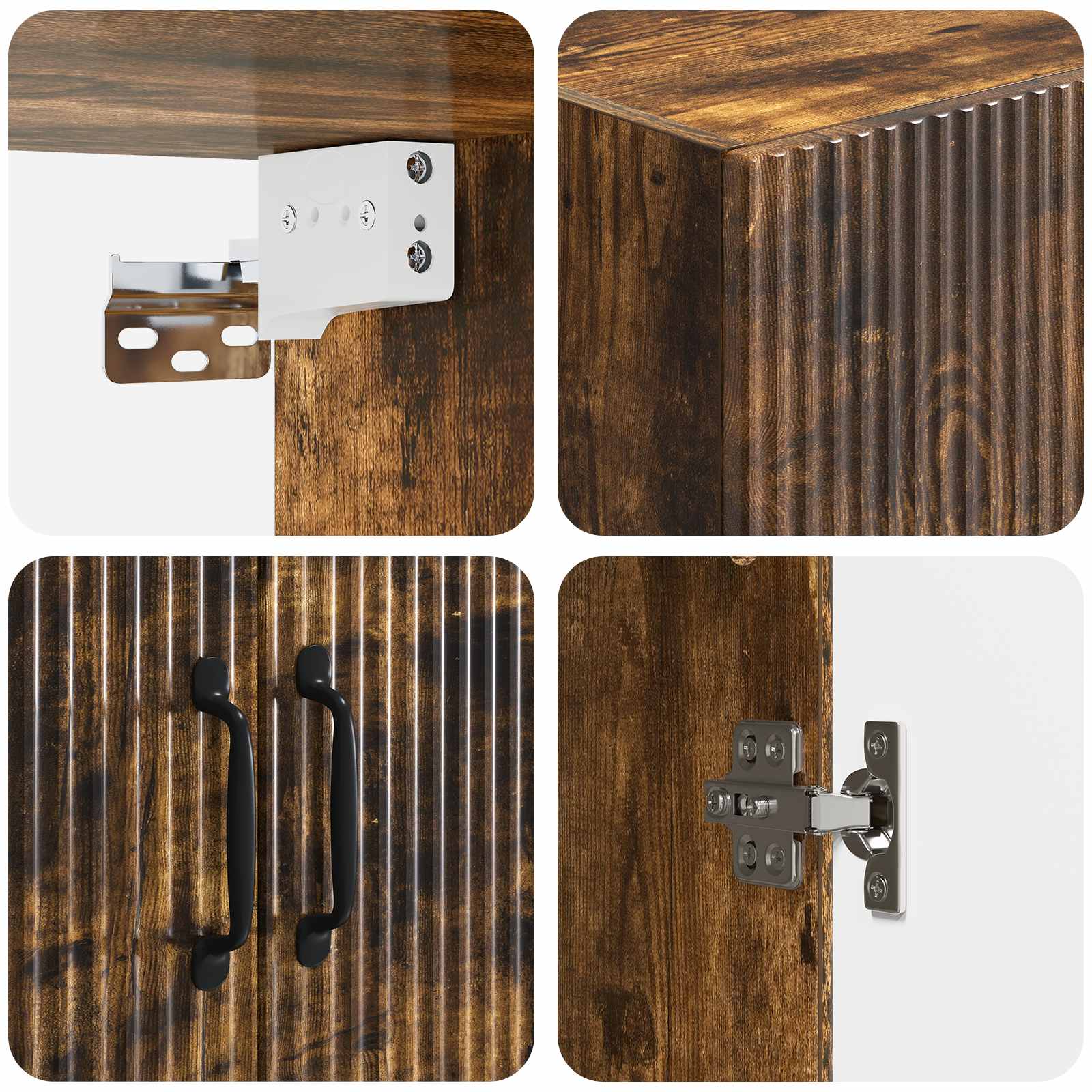 Set ormara 2 pcs Dimljeni hrast Konstruirano drvo