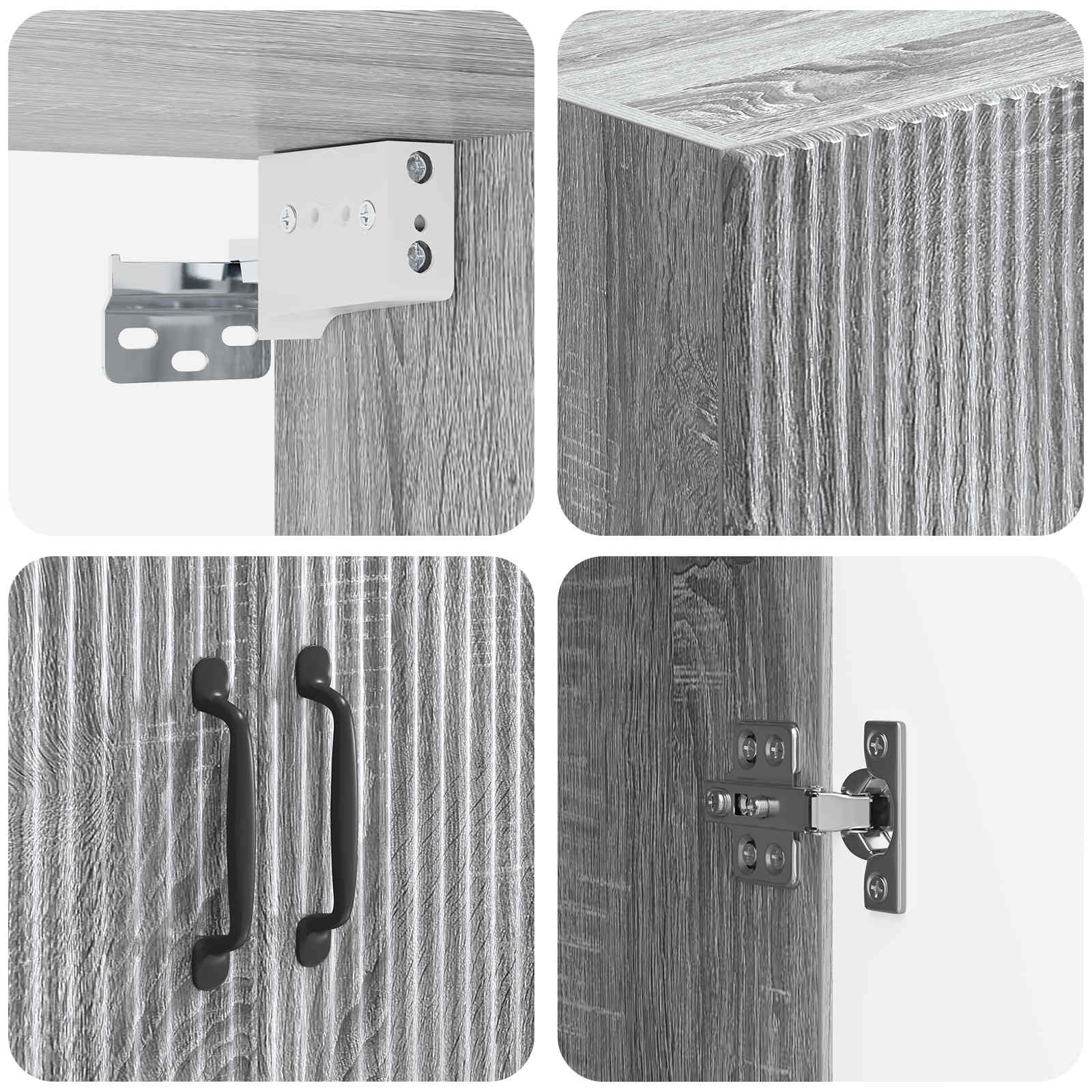 Set ormara 2 pcs Siva Sonoma Konstruirano drvo