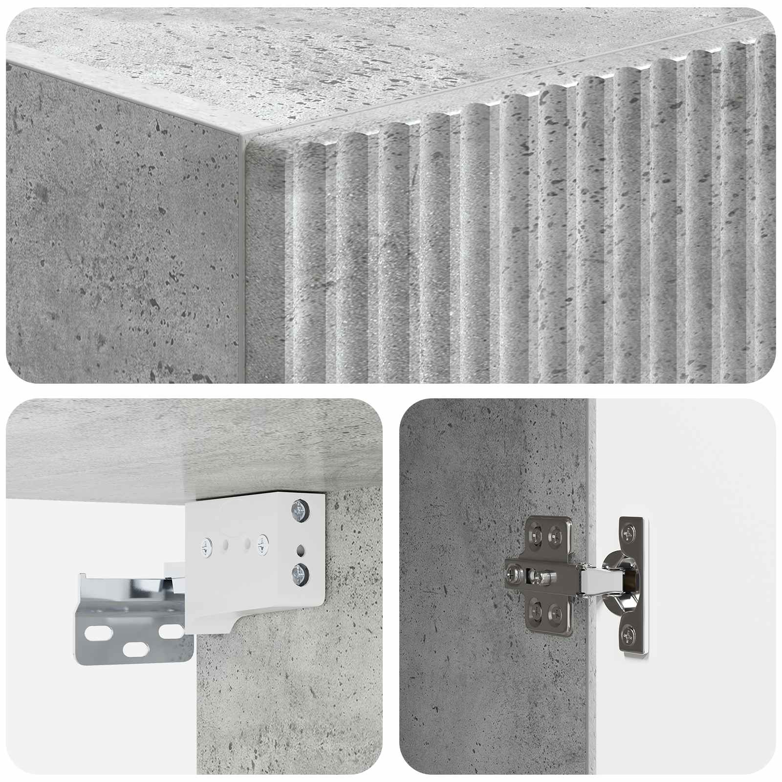 Set ormara 2 pcs Betonska siva Konstruirano drvo