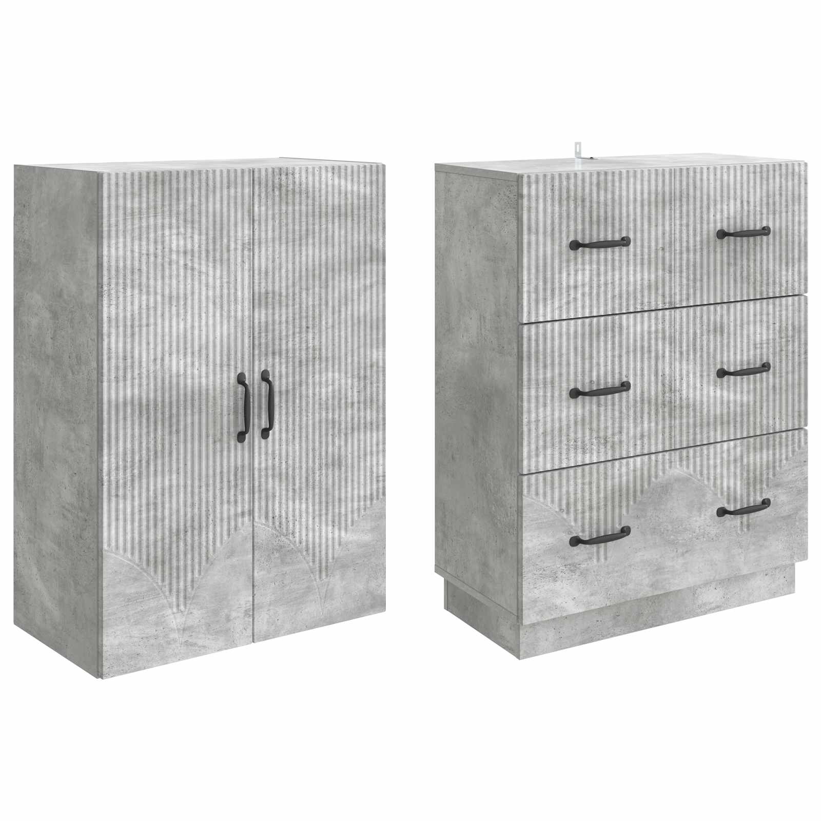 Set ormara 2 pcs Betonska siva 66 x 34,5 x 87 cm