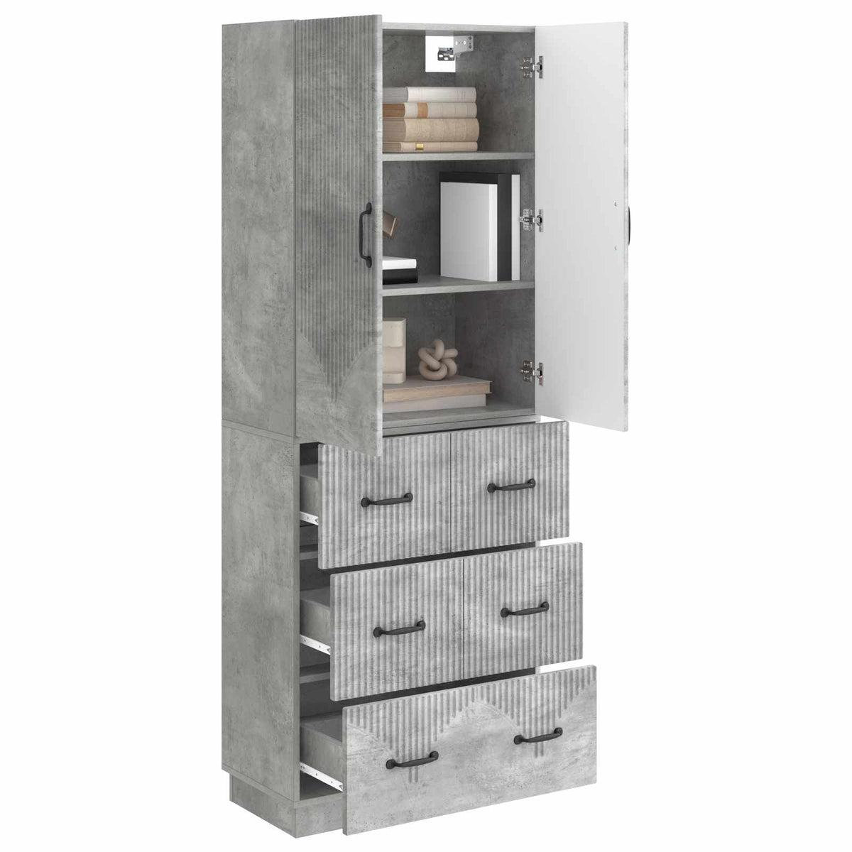 Set ormara 2 pcs Betonska siva 66 x 34,5 x 87 cm