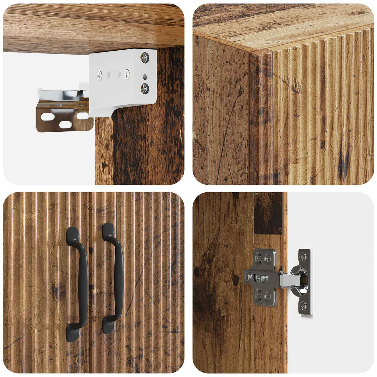 Set ormara 2 pcs Staro drvo 66 x 34,5 x 87 cm Konstruirano drvo