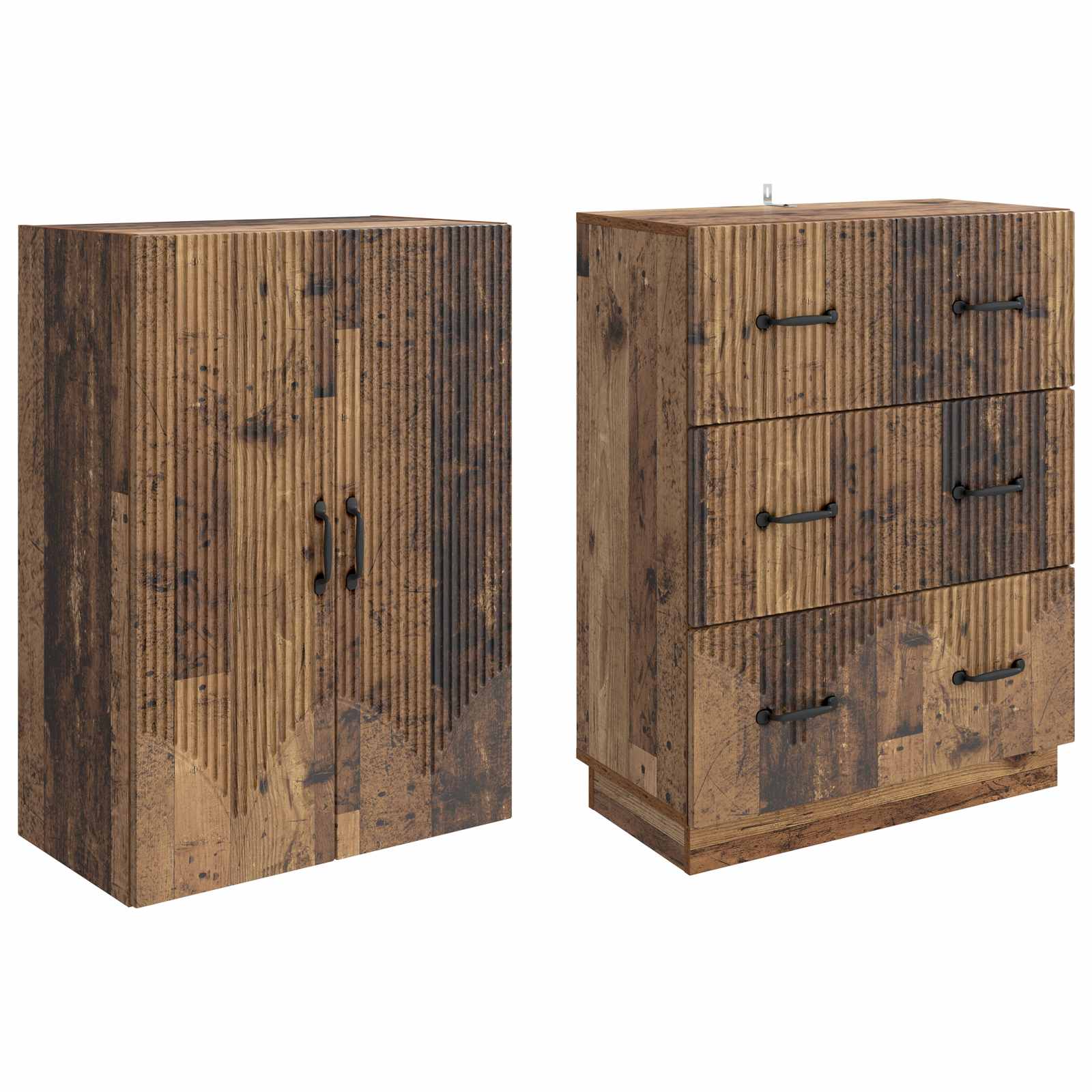 Set ormara 2 pcs Staro drvo 66 x 34,5 x 87 cm Konstruirano drvo