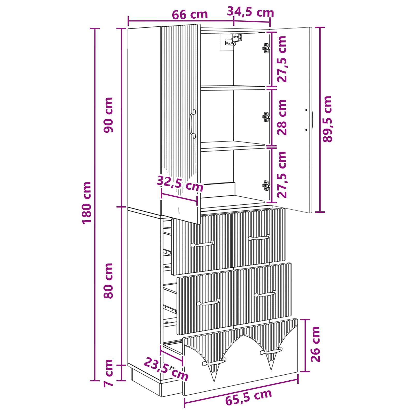 Set ormara 2 pcs Staro drvo 66 x 34,5 x 87 cm Konstruirano drvo