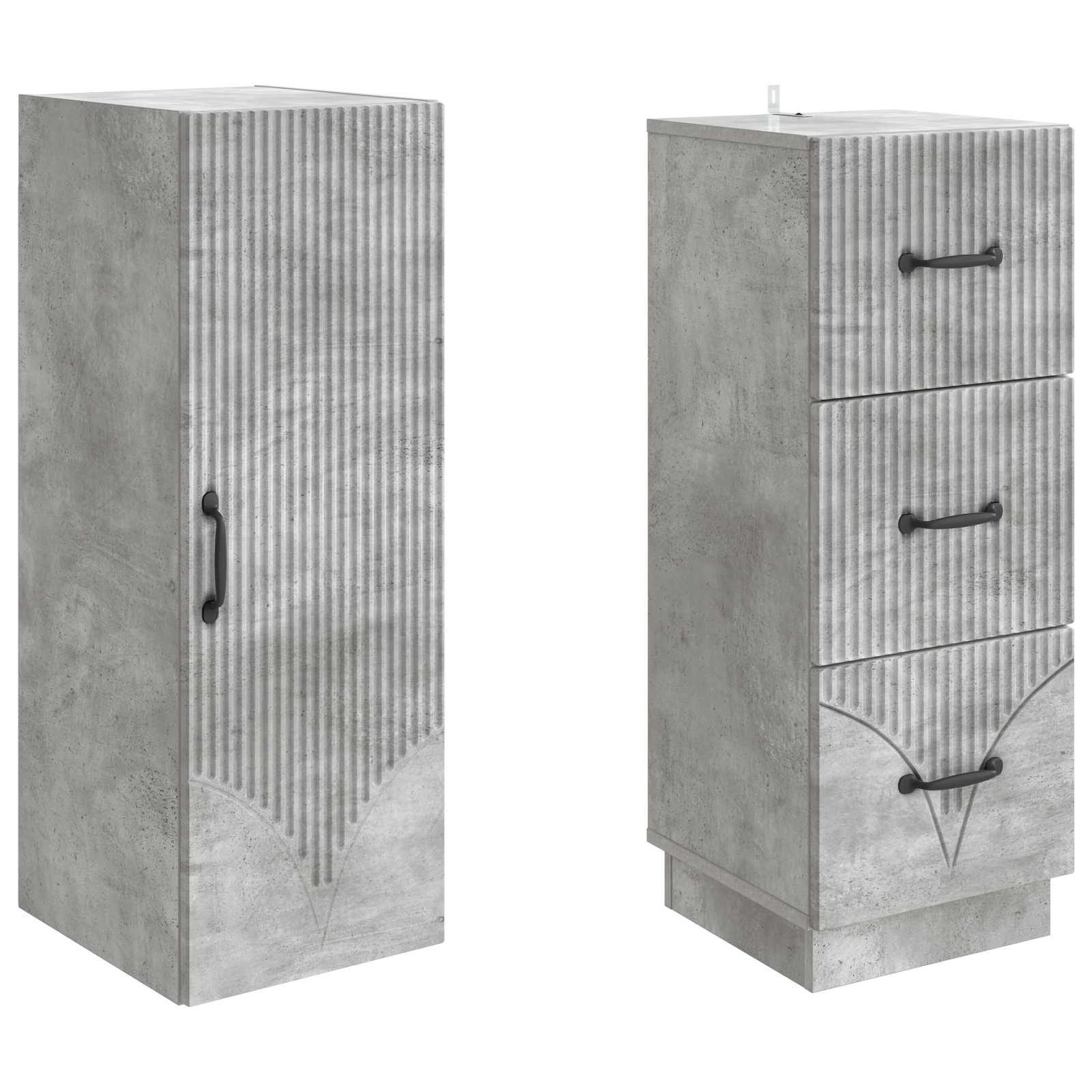Set ormara 2 pcs Betonska siva 33 x 34,5 x 87 cm