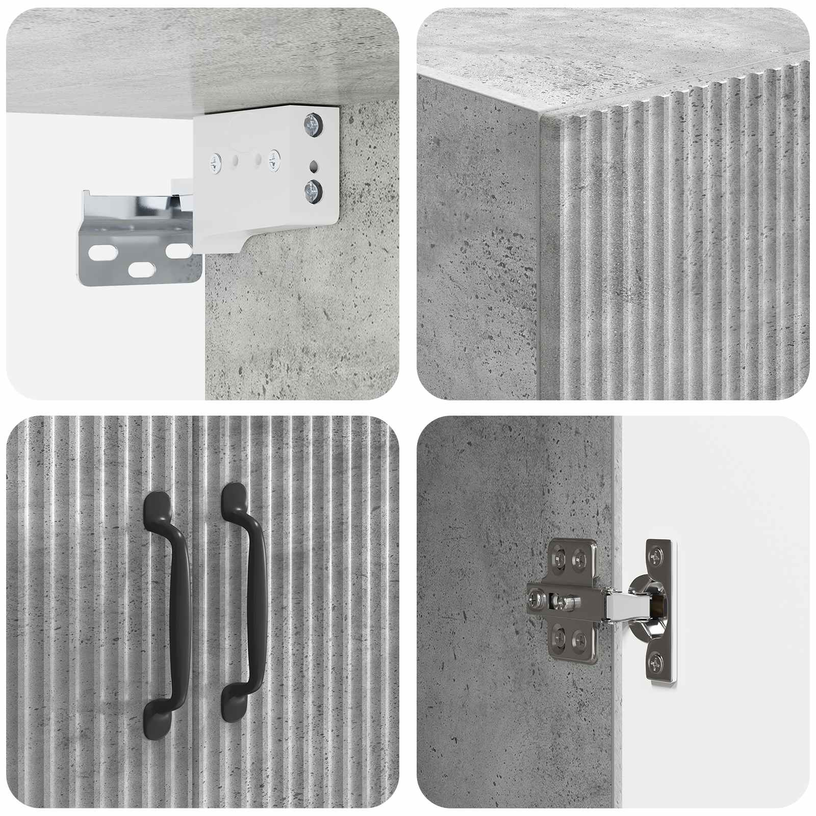 Set ormara 2 pcs Betonska siva Konstruirano drvo