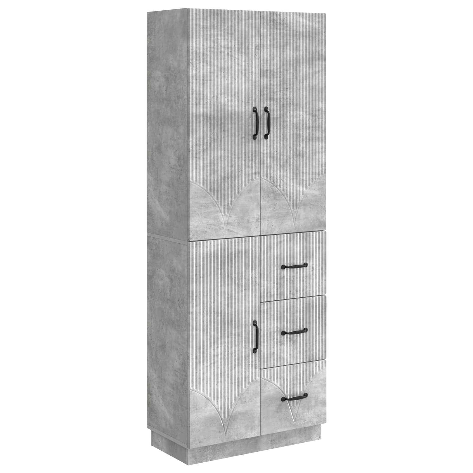 Set ormara 2 pcs Betonska siva Konstruirano drvo