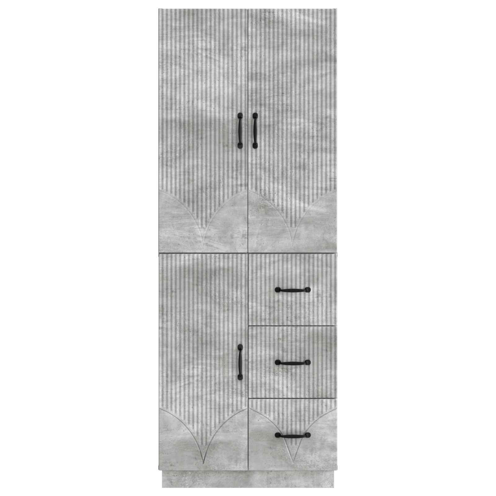 Set ormara 2 pcs Betonska siva Konstruirano drvo