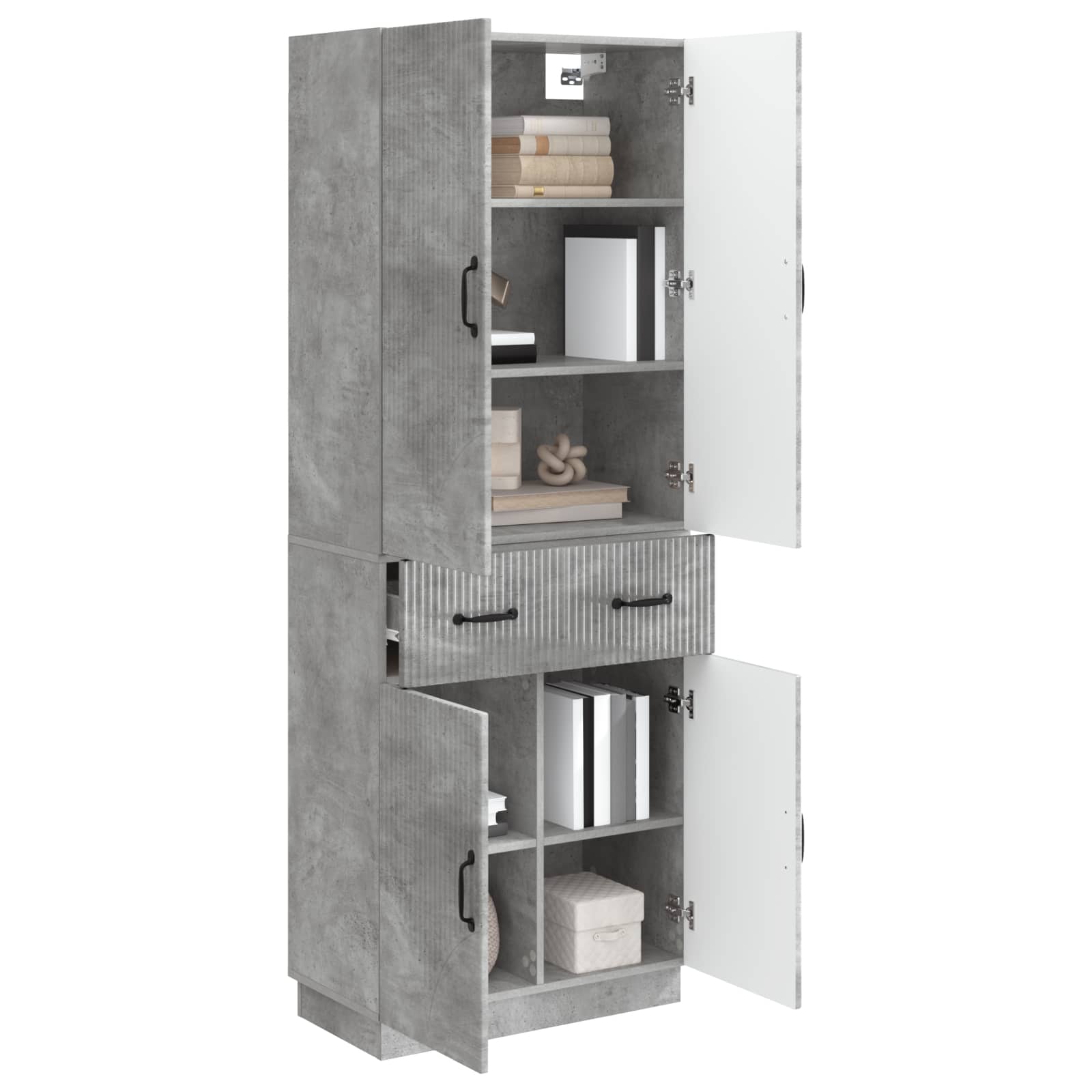 Set ormara 2 pcs Betonska siva Konstruirano drvo