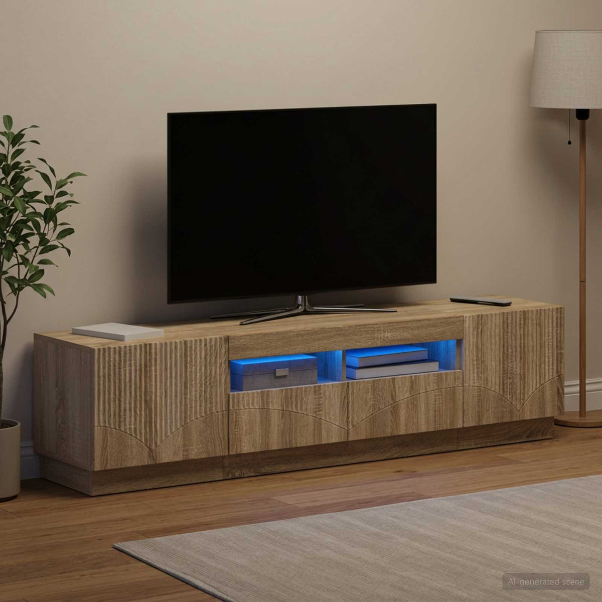 LED TV kabinet HOORN 3 kom. Hrast sonoma Konstruirano drvo Smeđa 81 x 35 x 40 cm