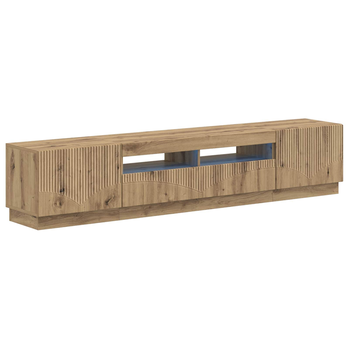 LED TV kabinet HOORN 3 kom. Hrast artisan Konstruirano drvo Siva 100 x 35 x 40 cm