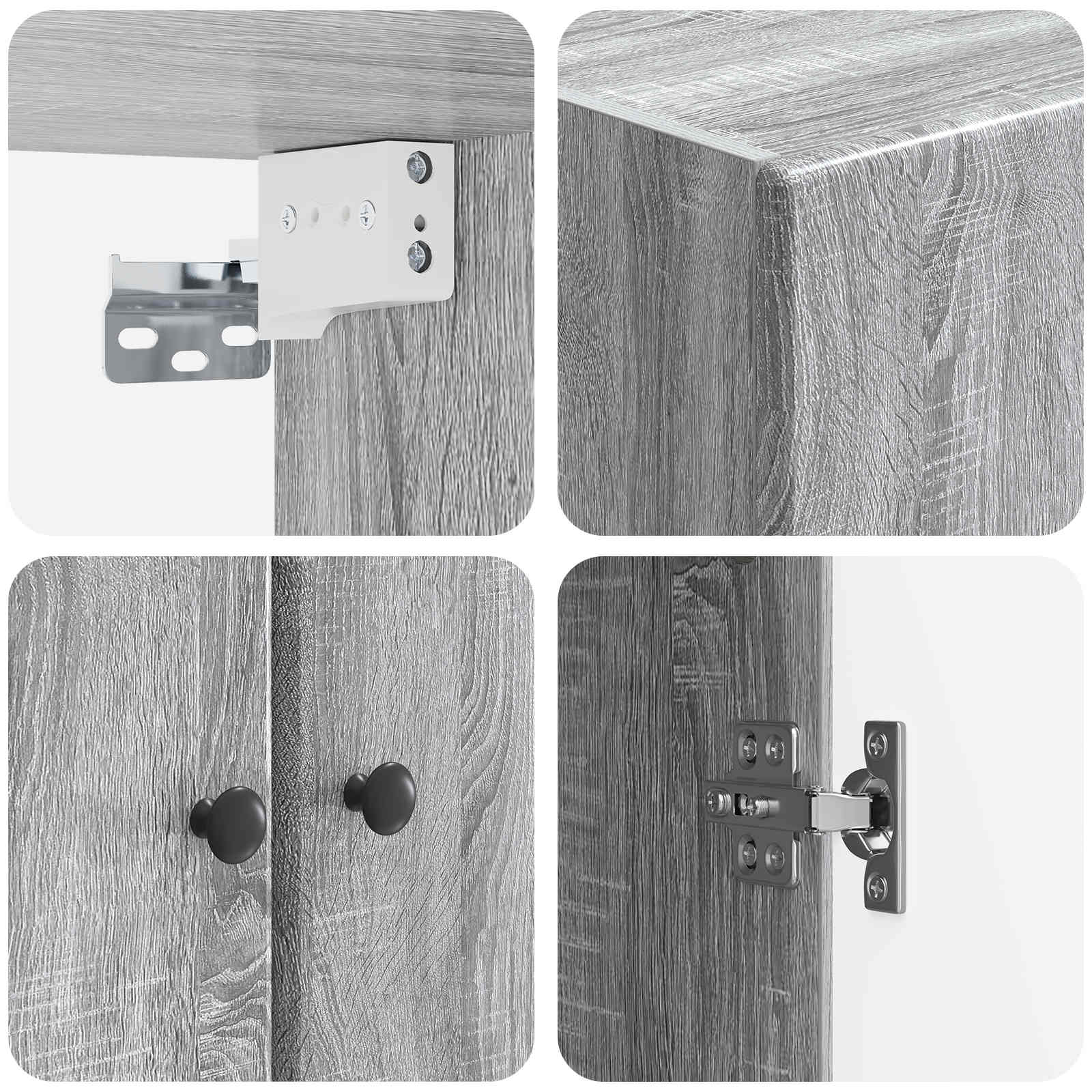 Set ormara 2 pcs Siva Sonoma Konstruirano drvo