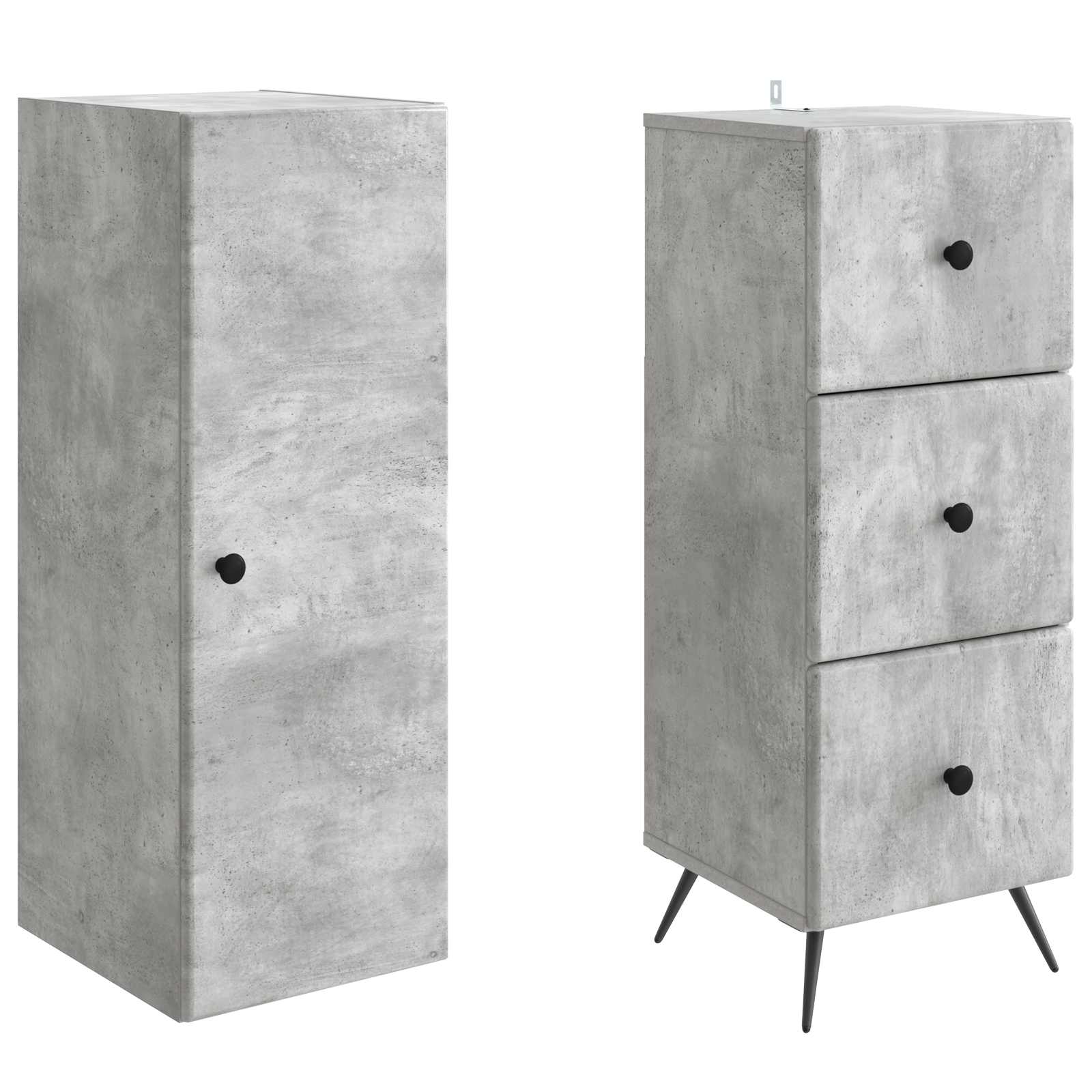 Set ormara 2 pcs Betonska siva 34,5 x 34,5 x 90 cm