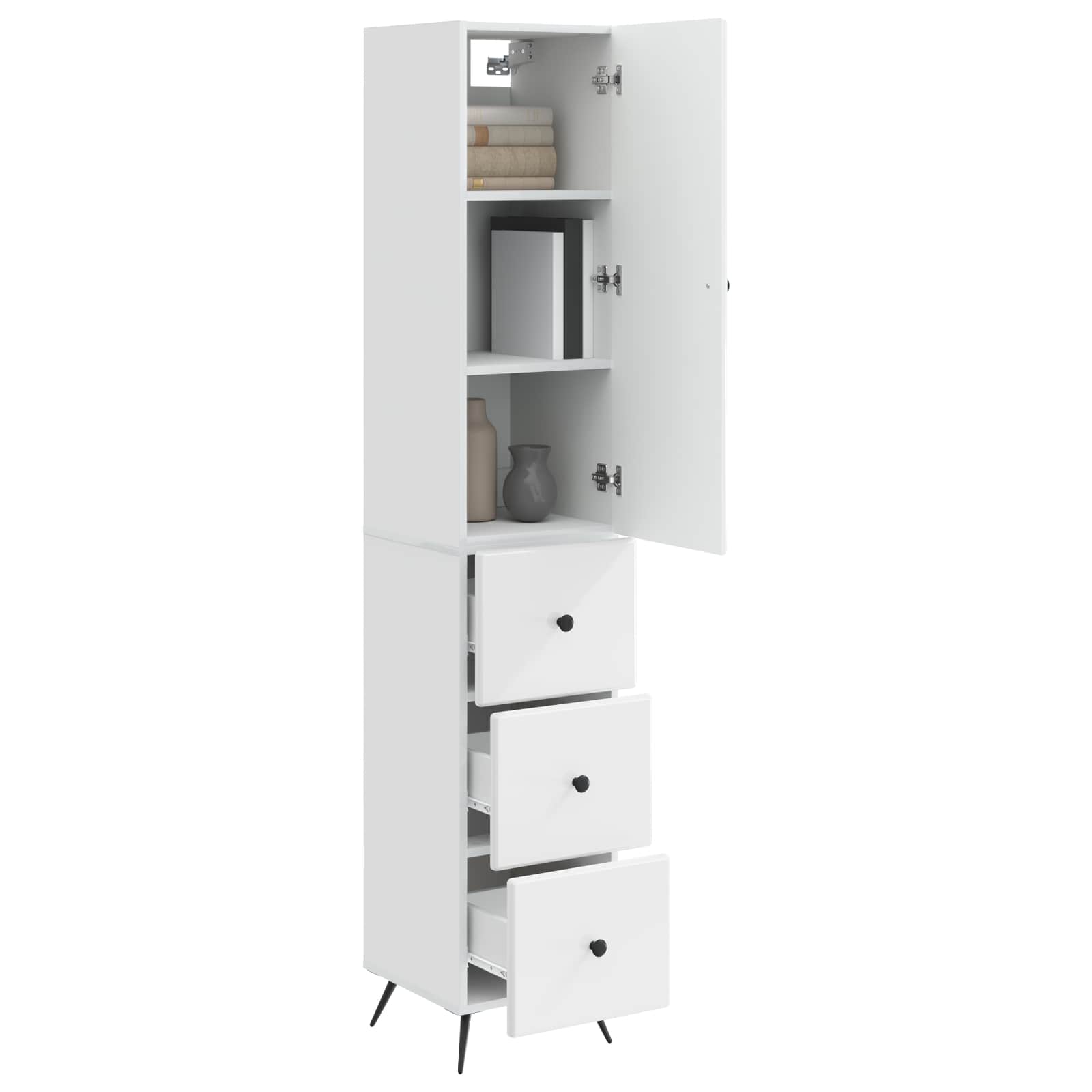 Set ormara 2 pcs Bijela visokog sjaja 34,5 x 34,5 x 90 cm
