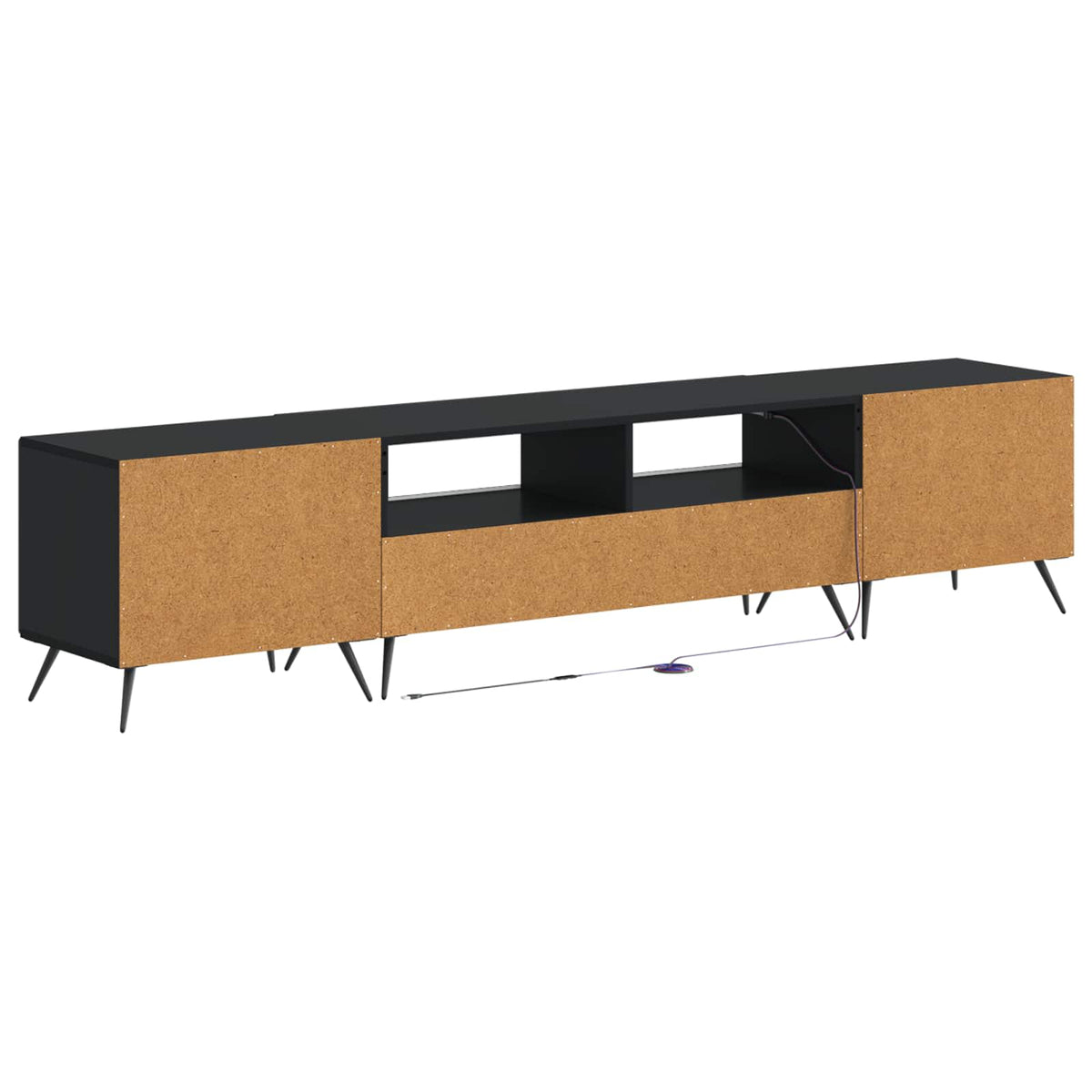 LED TV kabinet BREDA 3 kom. Crna Konstruirano drvo