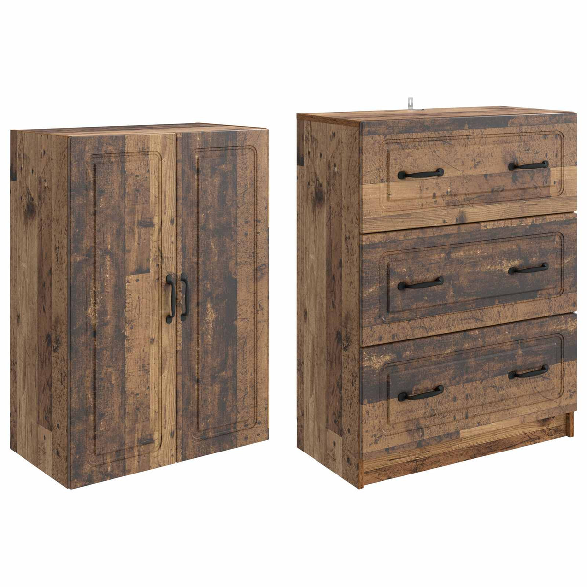 Set ormara 2 pcs Staro drvo 66 x 34,5 x 87 cm Konstruirano drvo