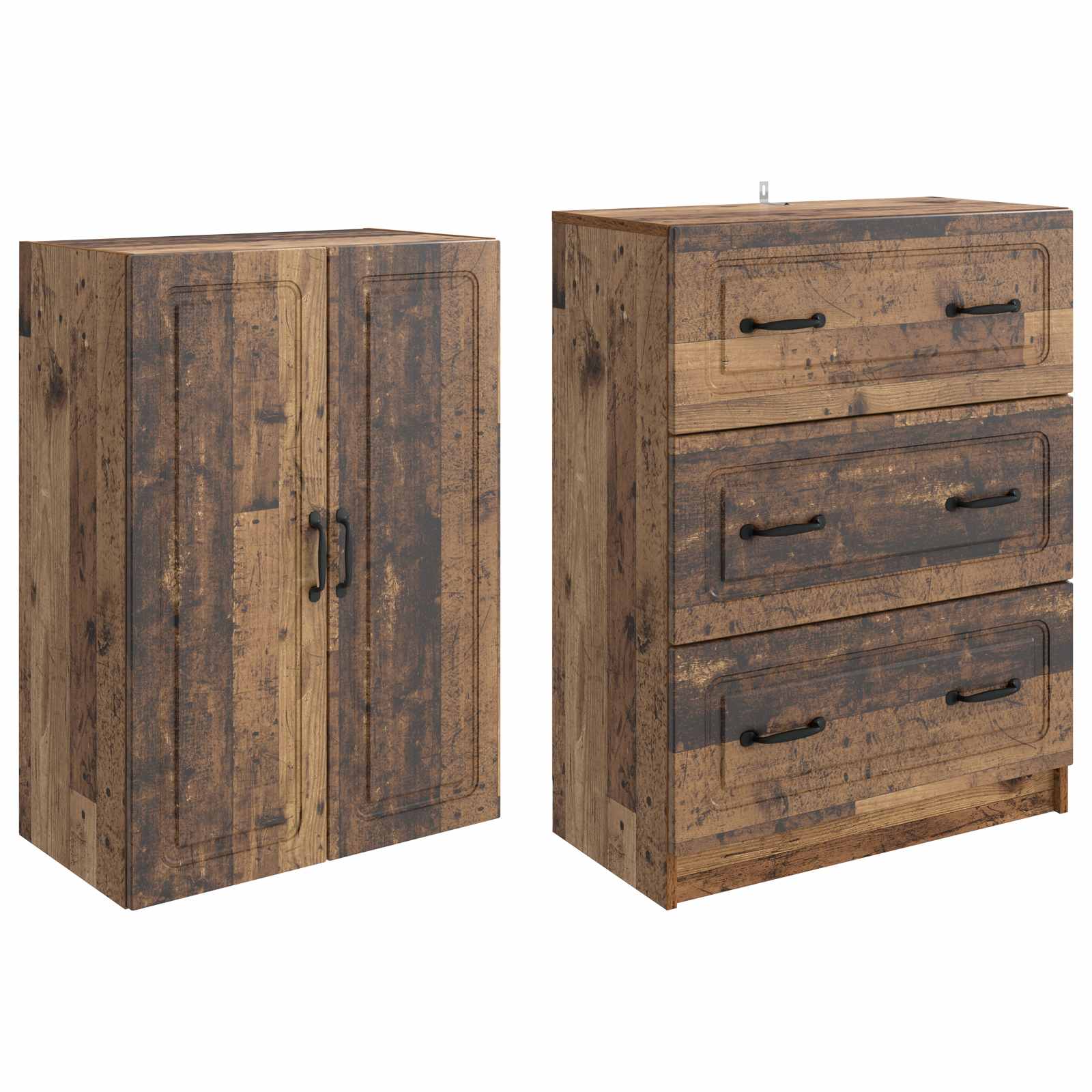 Set ormara 2 pcs Staro drvo 66 x 34,5 x 87 cm Konstruirano drvo