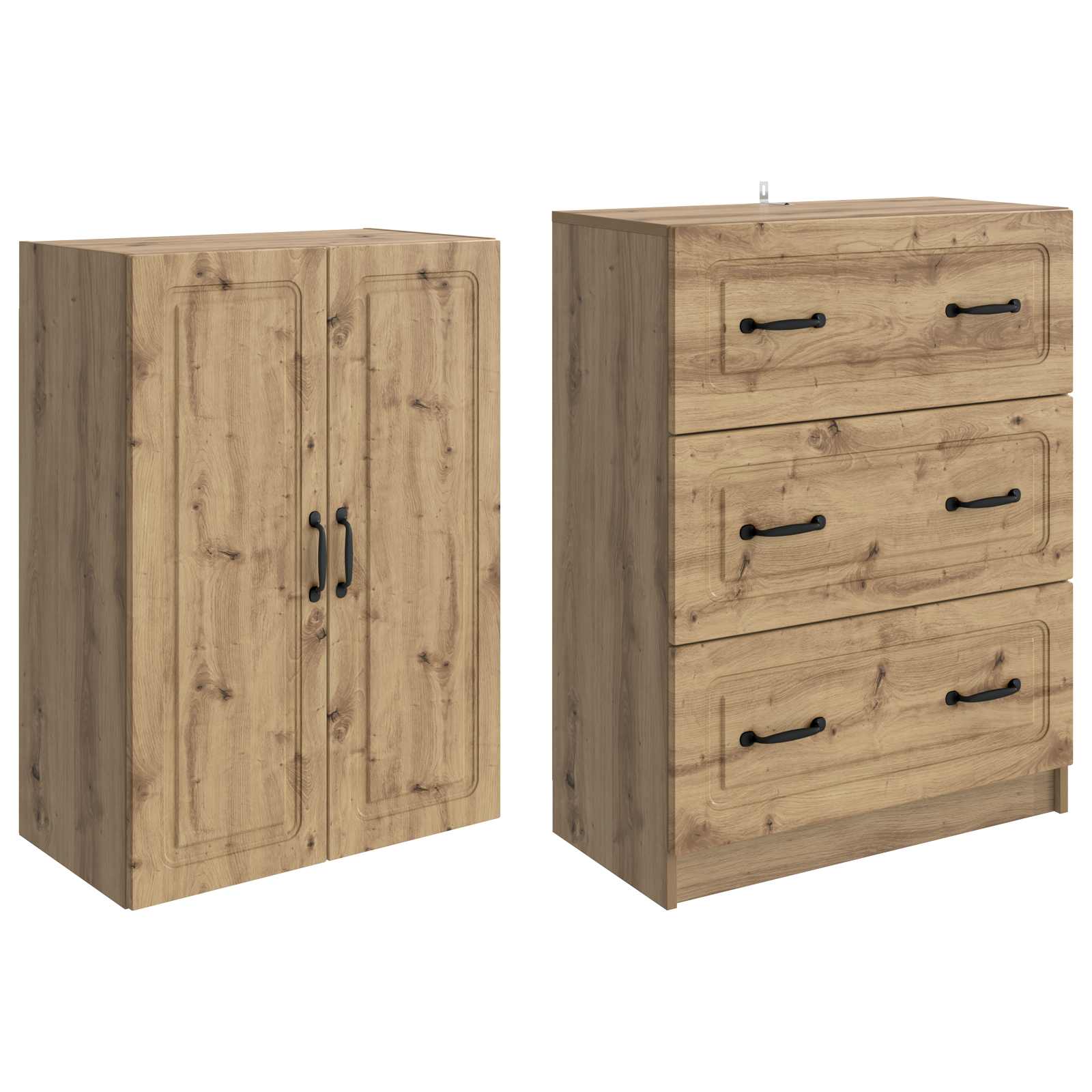 Set ormara 2 pcs Hrast artisan 66 x 34,5 x 87 cm