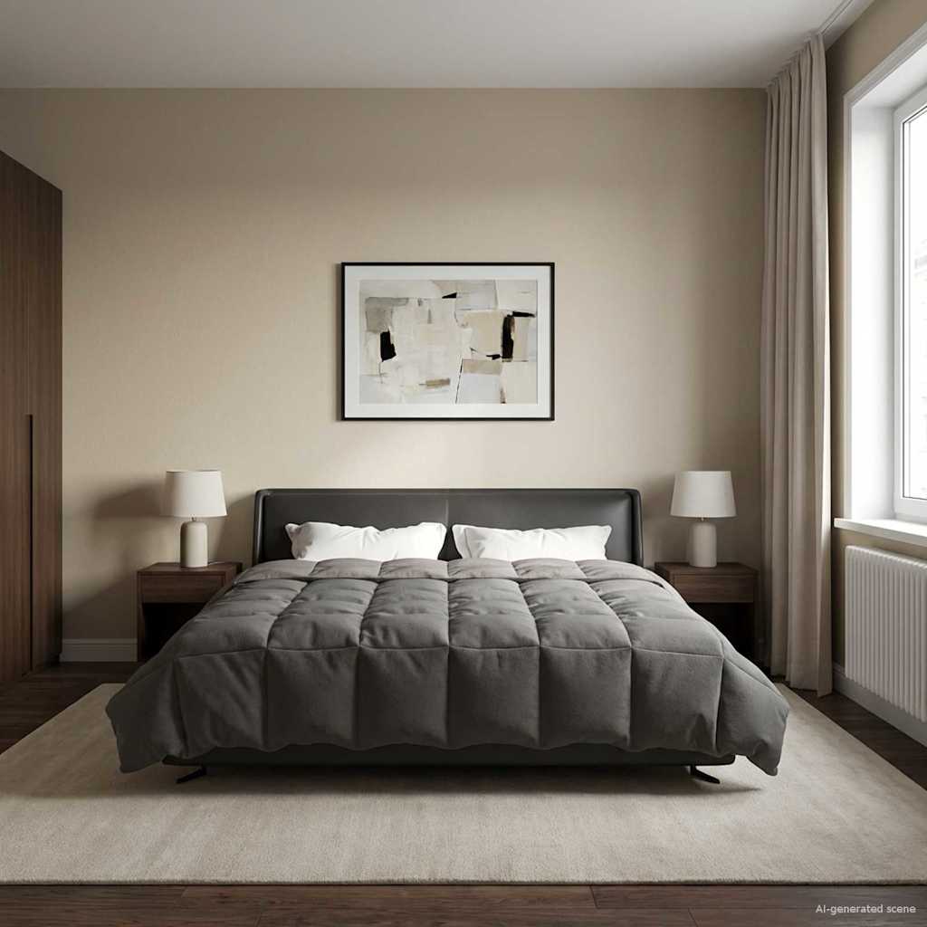 Zimska pokrivača Svijetlo siva 220 x 240 cm Mikrovlakna