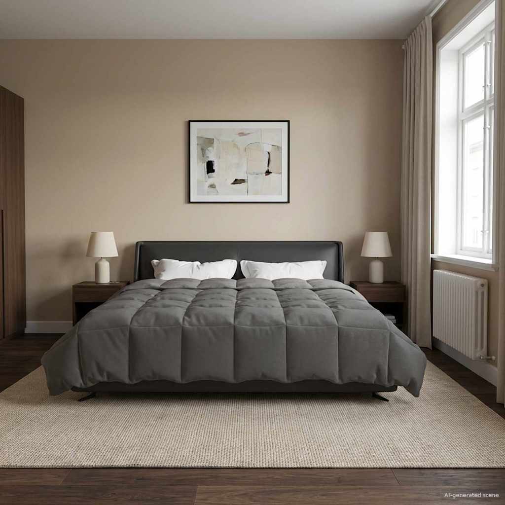 Zimska pokrivača Svijetlo siva 240 x 260 cm Mikrovlakna