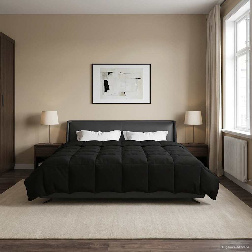 Zimska pokrivača Šonerisan Crna 240 x 260 cm Mikrovlakna