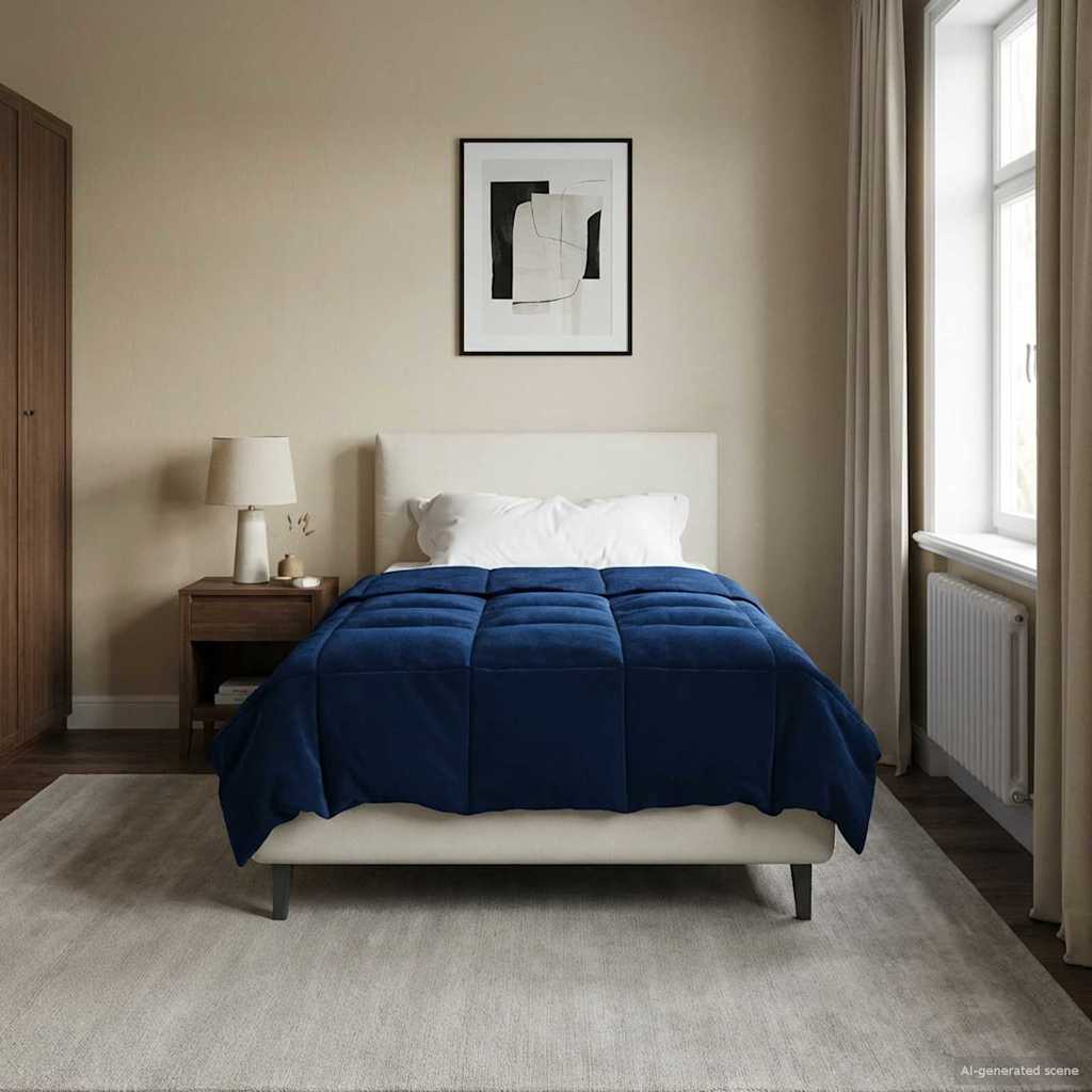 Zimska pokrivača Šonerisan Tamno plava 155 x 220 cm Mikrovlakna