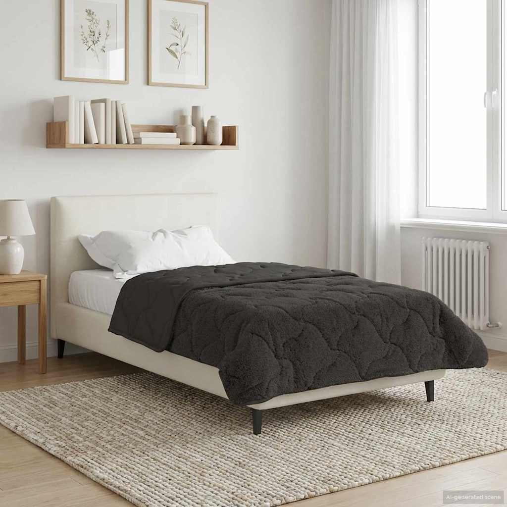 Ljetni pokrivač Antracit 135 x 200 cm Mikrofibra i teddy flis