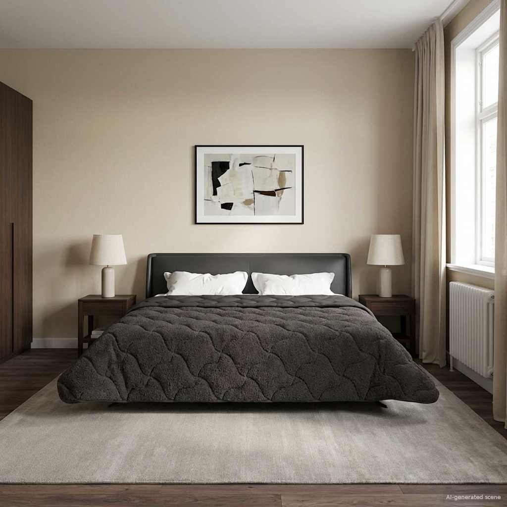 Ljetni pokrivač Antracit 200 x 200 cm Mikrofibra i teddy flis
