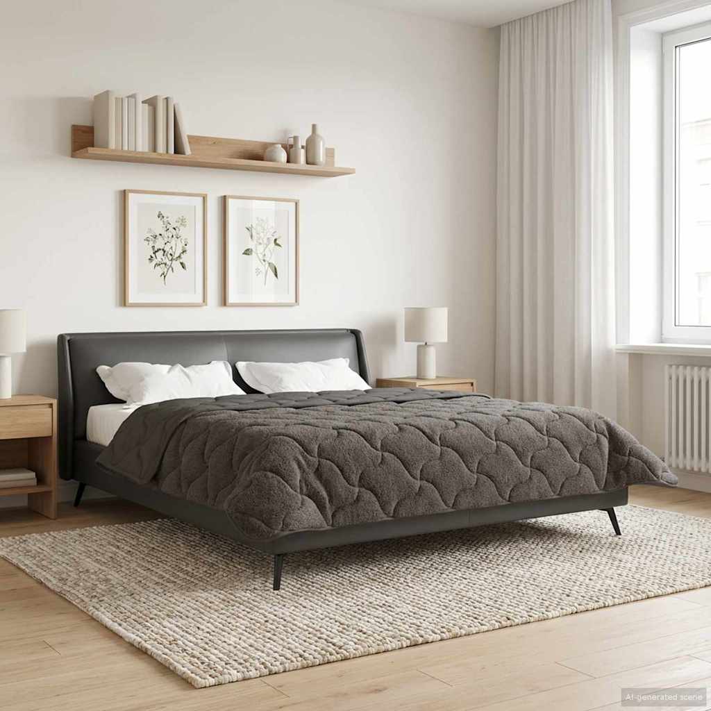 Ljetni pokrivač Antracit 220 x 240 cm Mikrofibra i teddy flis