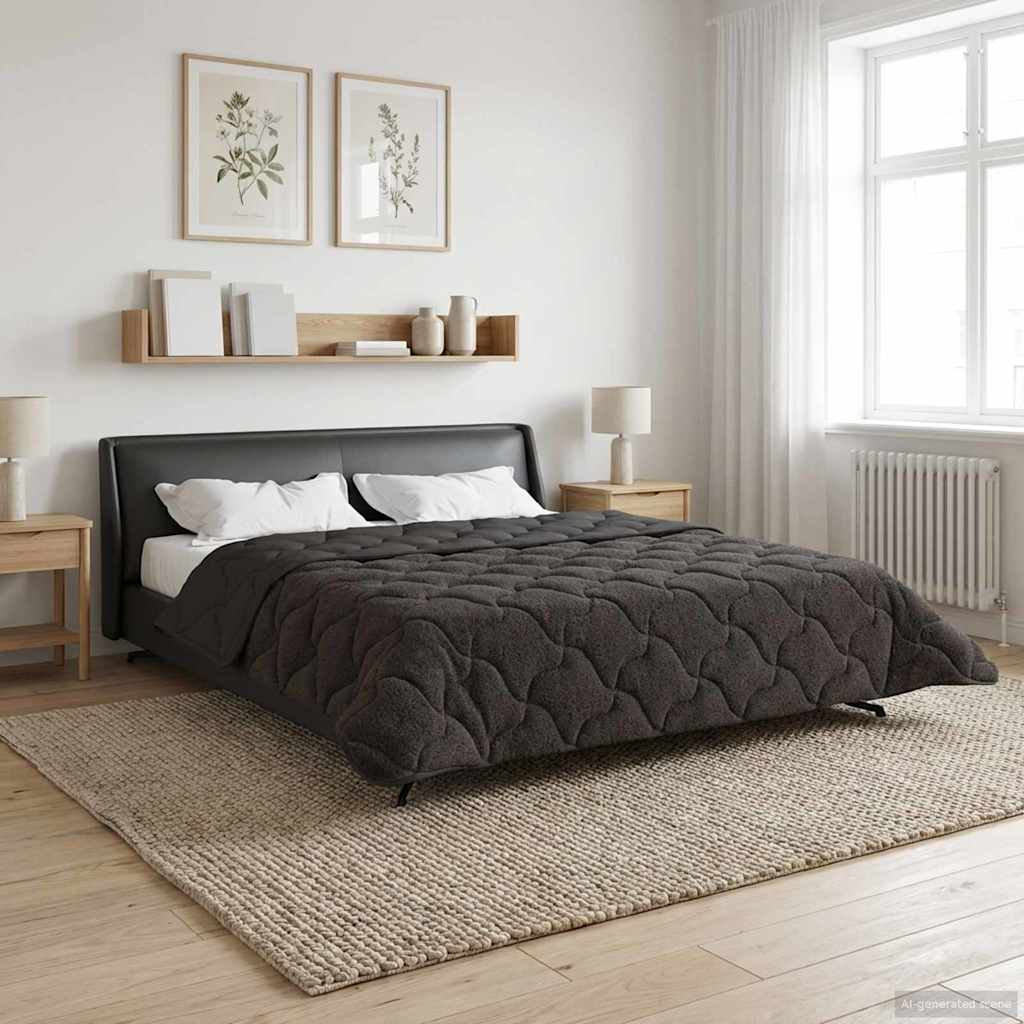 Ljetni pokrivač Antracit 220 x 260 cm Mikrofibra i teddy flis