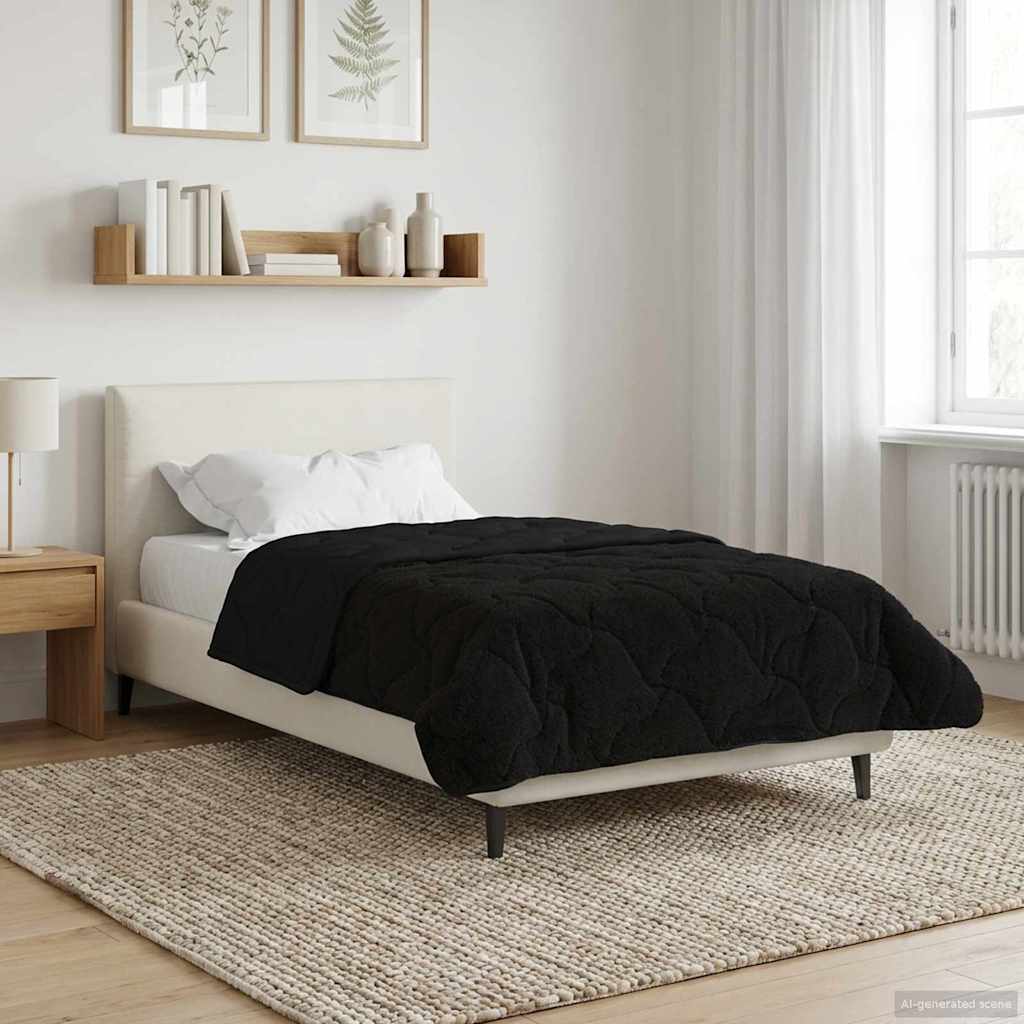 Ljetni pokrivač Crna 135 x 200 cm Mikrofibra i teddy flis