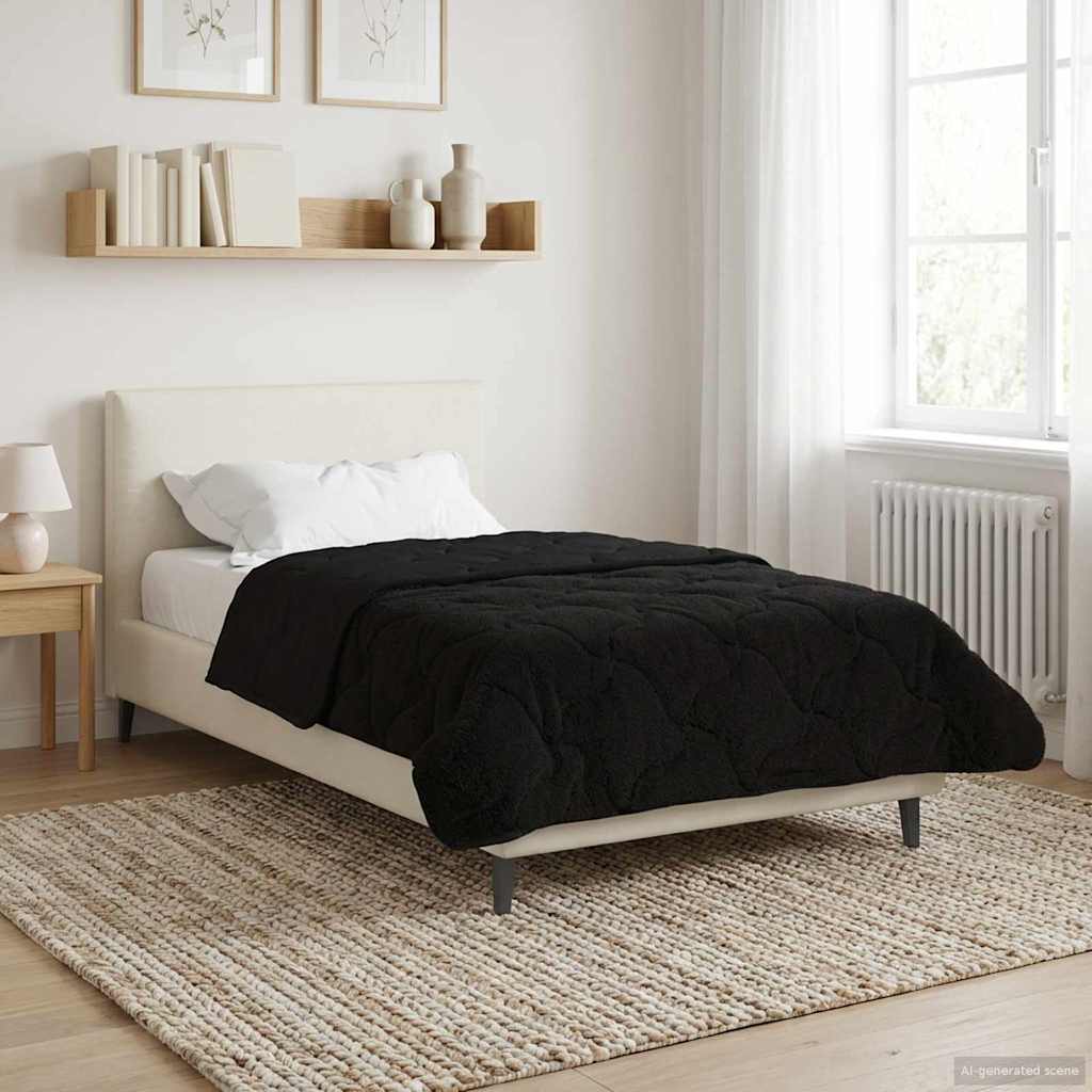 Ljetni pokrivač Crna 140 x 200 cm Mikrofibra i teddy flis