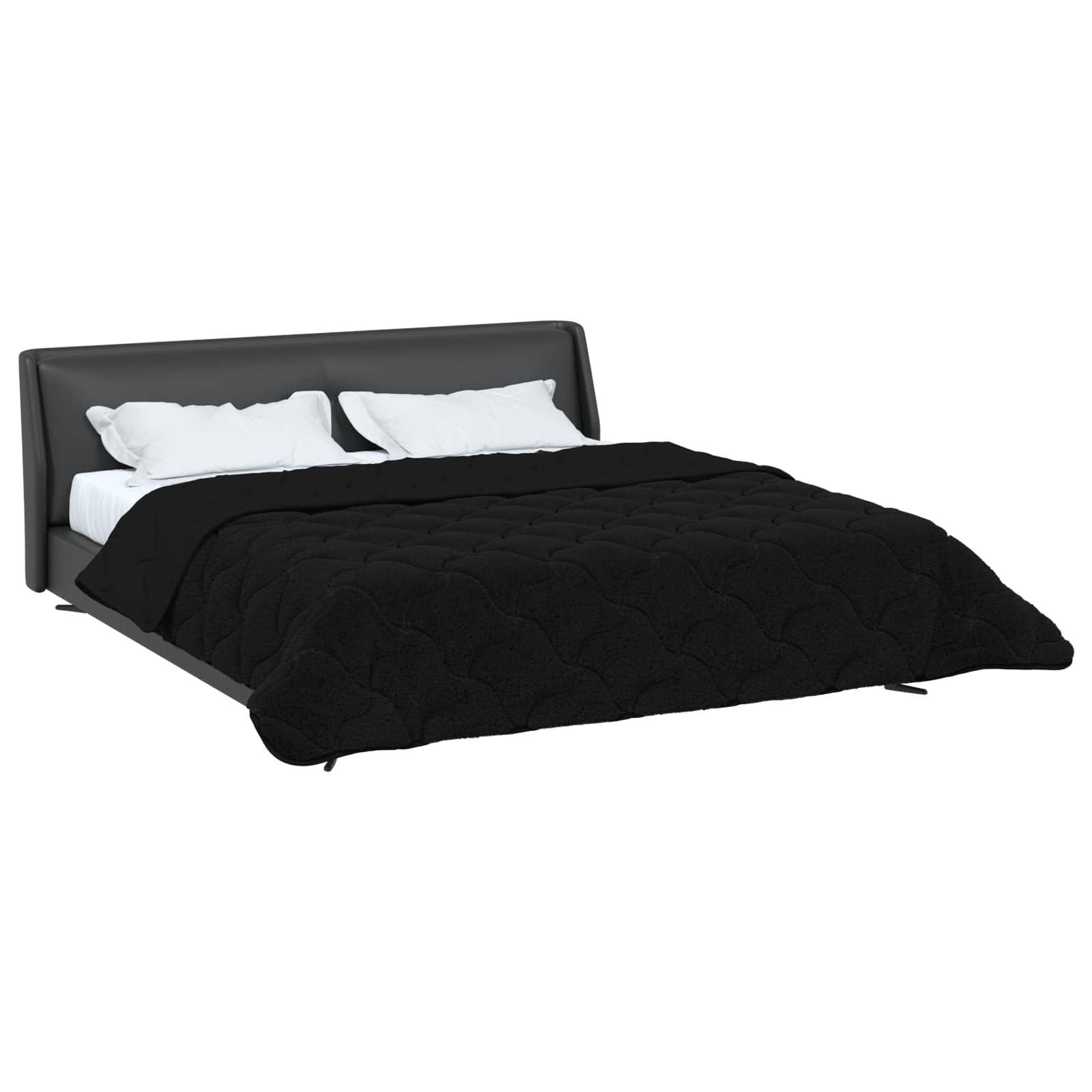 Ljetni pokrivač Crna 200 x 200 cm Mikrofibra i teddy flis