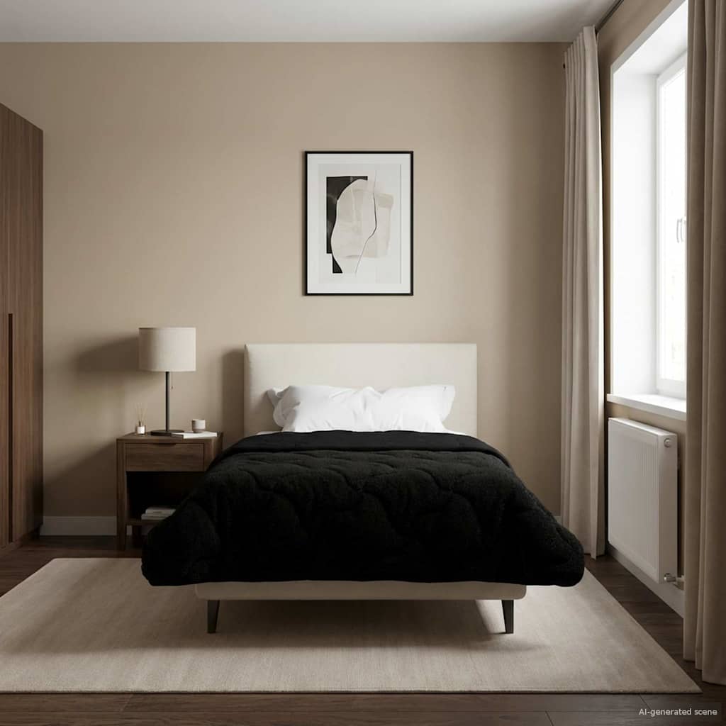 Ljetni pokrivač Crna 155 x 220 cm Mikrofibra i teddy flis