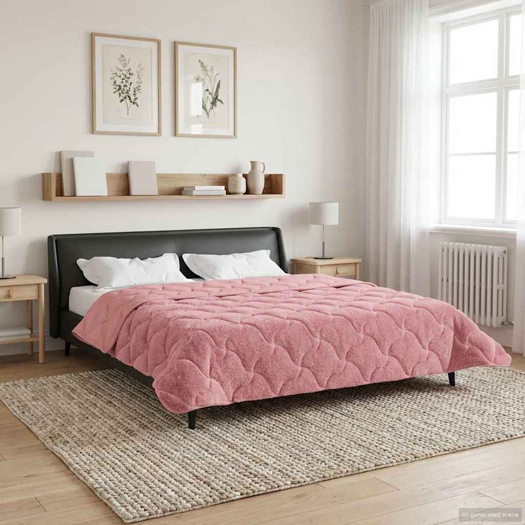 Ljetni pokrivač Ružičasta 200 x 220 cm Mikrofibra i teddy flis